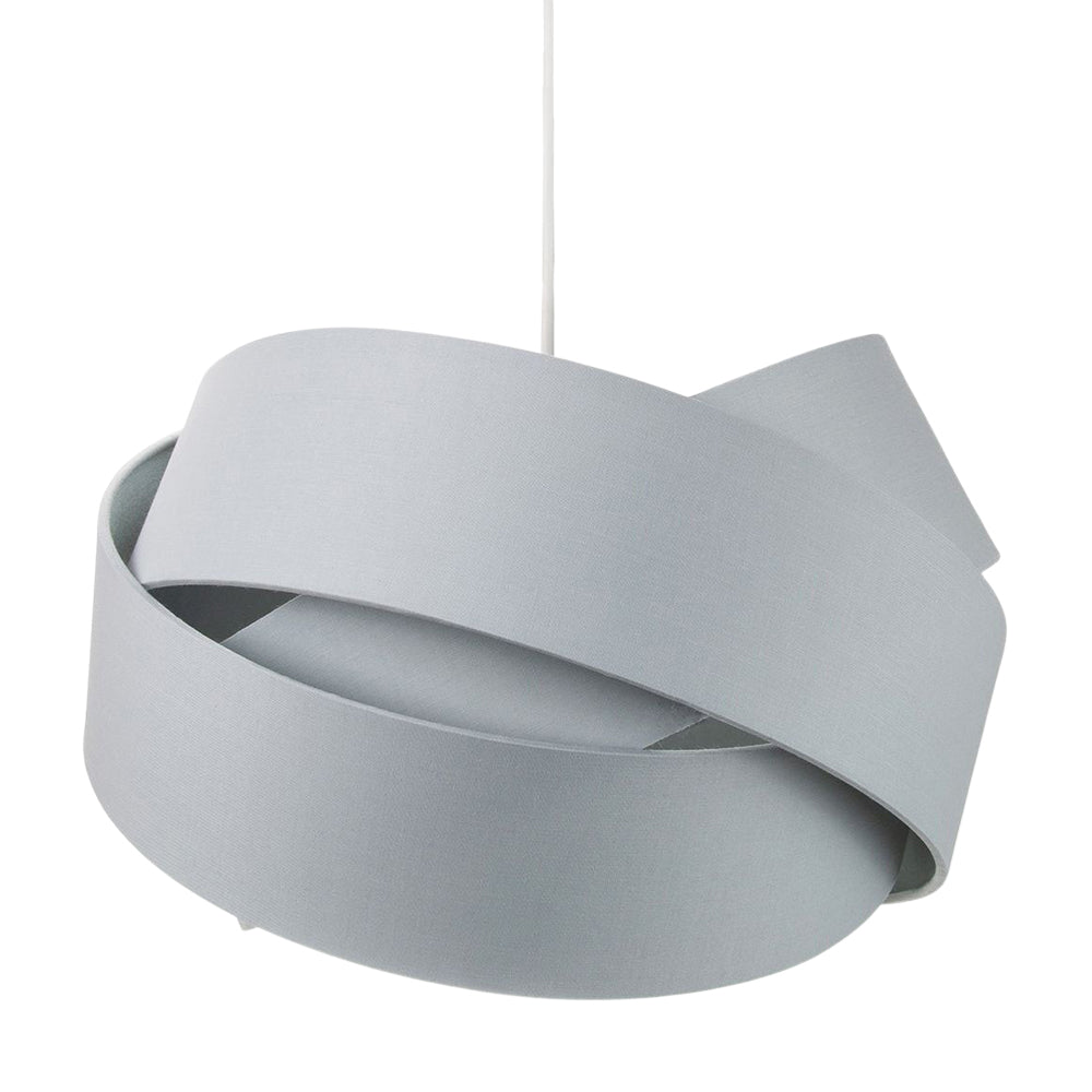 Contemporary Triple Ring Grey Cotton Fabric Pendant Shade with Grey Satin Inner Image 2