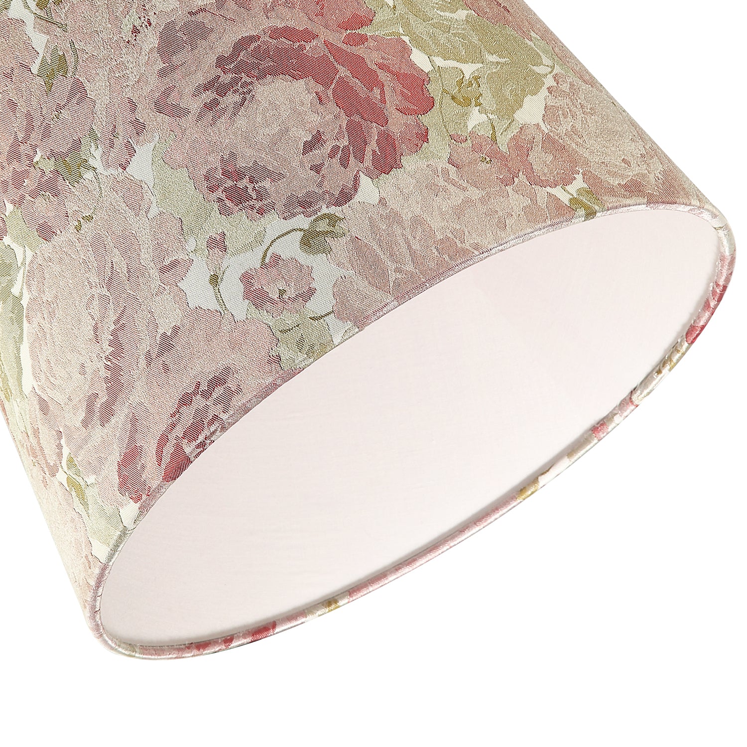 Pink Rose Floral Designed Drum Lamp Shade in Jacquard Cotton Fabric Image 5