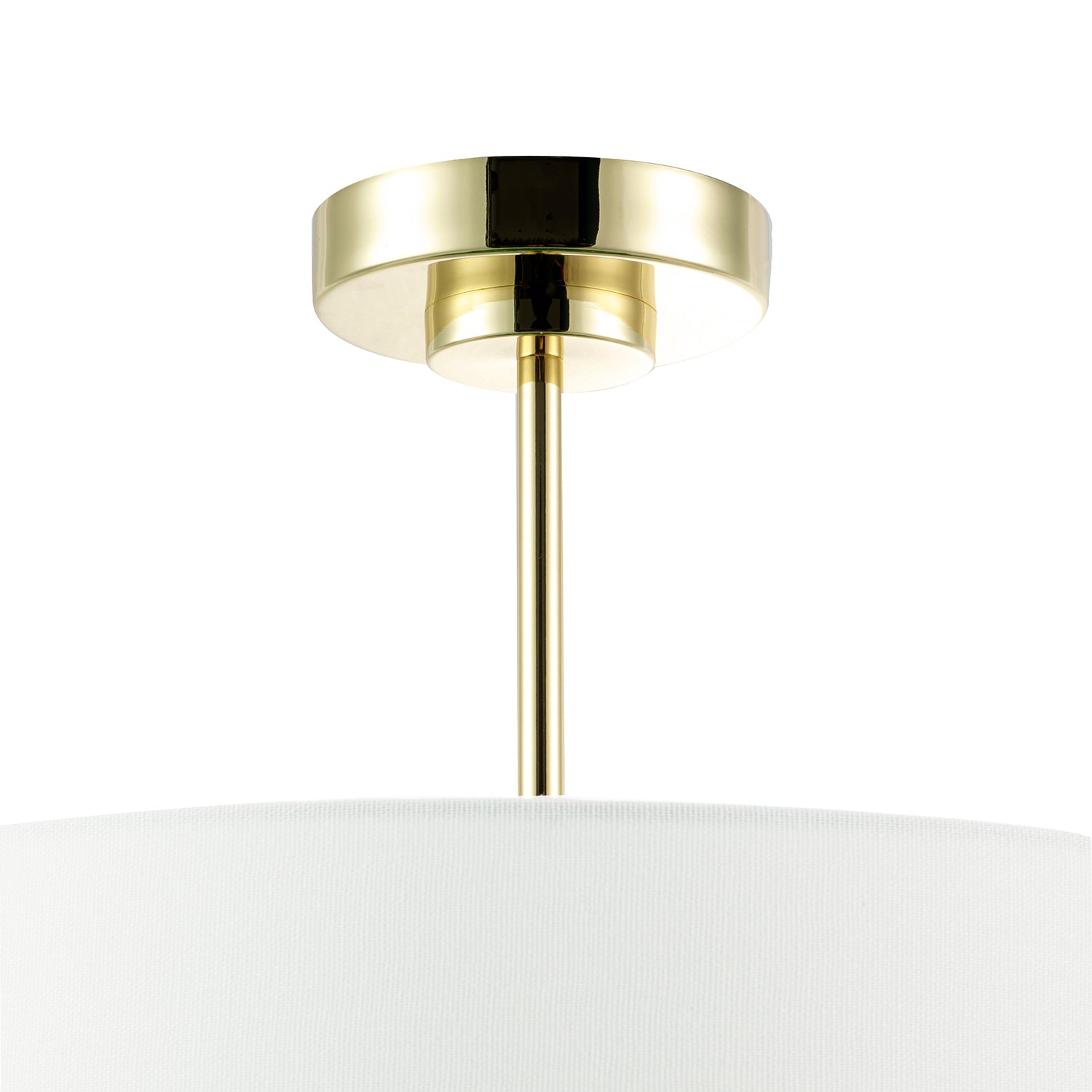 Chic Chandelier Semi Flush Ceiling Light in Polished Gold with Shade Image 5