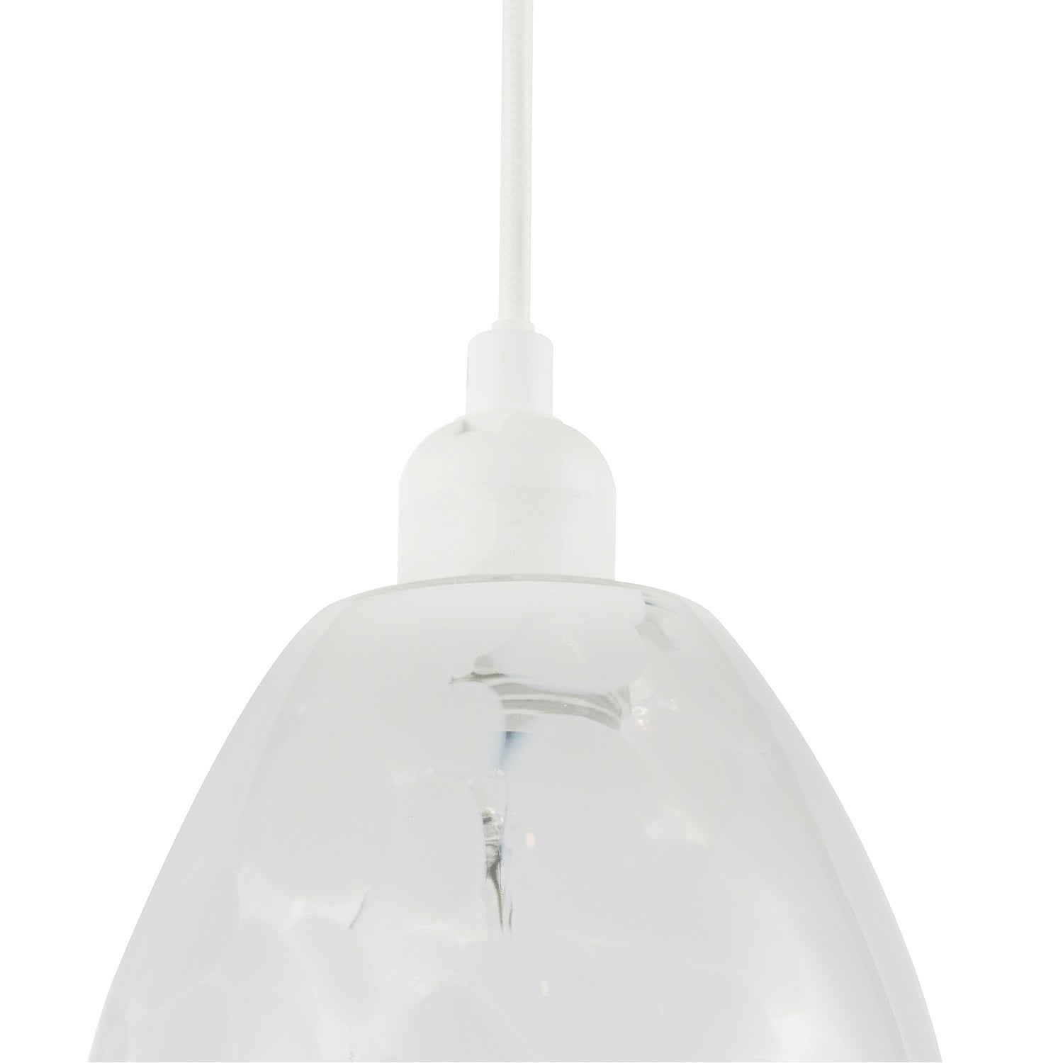 Cylindrical Opal White Snowflake 25cm Glass Pendant Lighting Shade Image 3