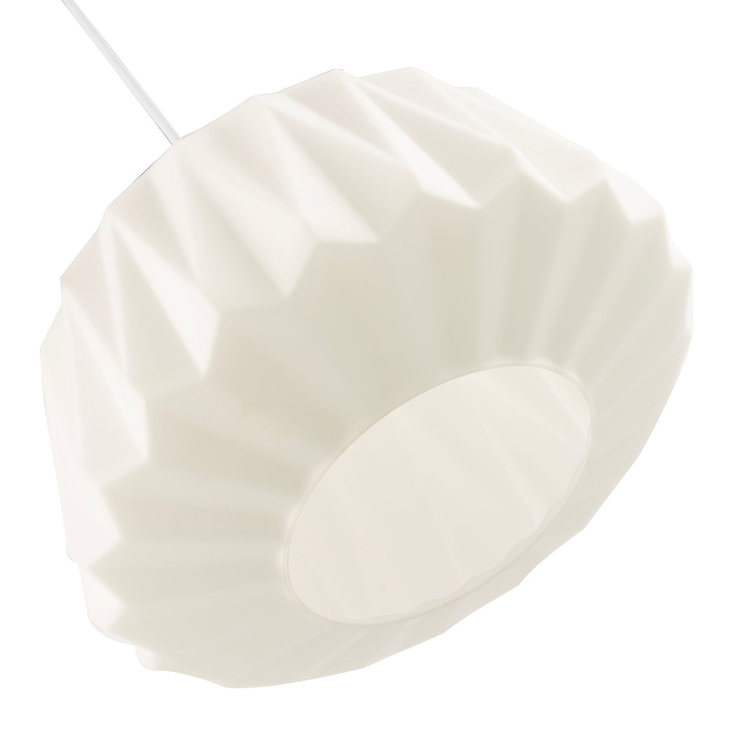 Designer Opal White Glass Pendant Shade with Triangular Shaped Grooves Image 4