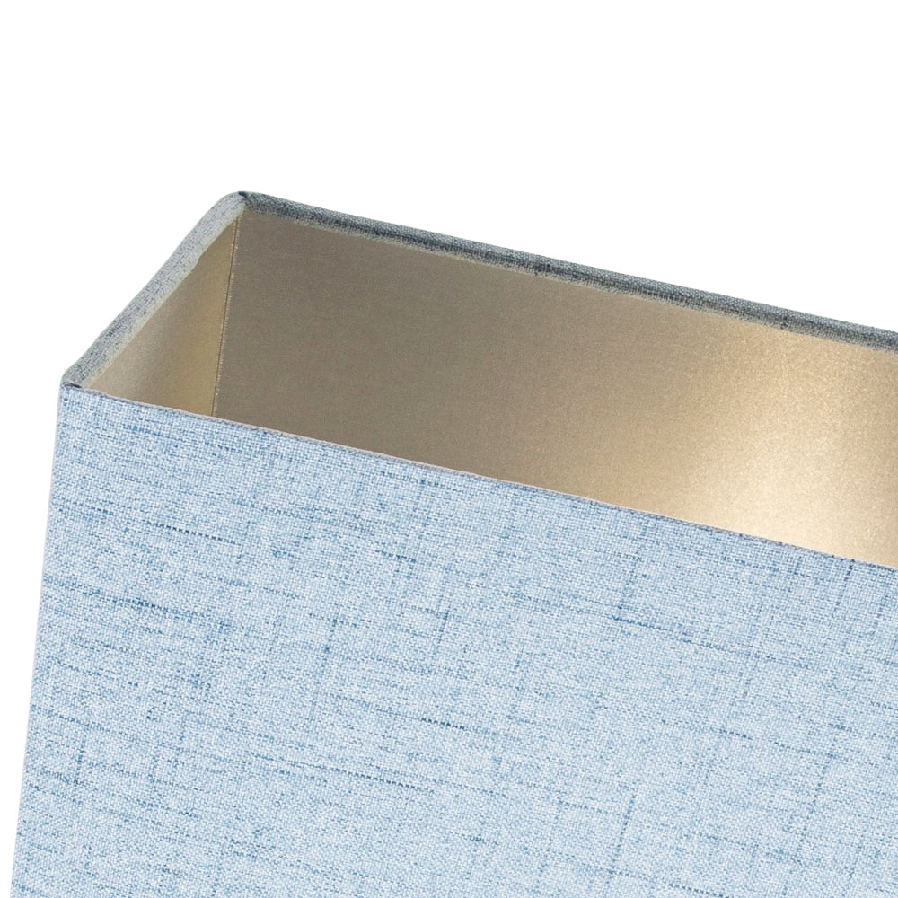 Contemporary and Sleek Blue Linen Fabric Rectangular Lamp Shade 60w Maximum Image 3