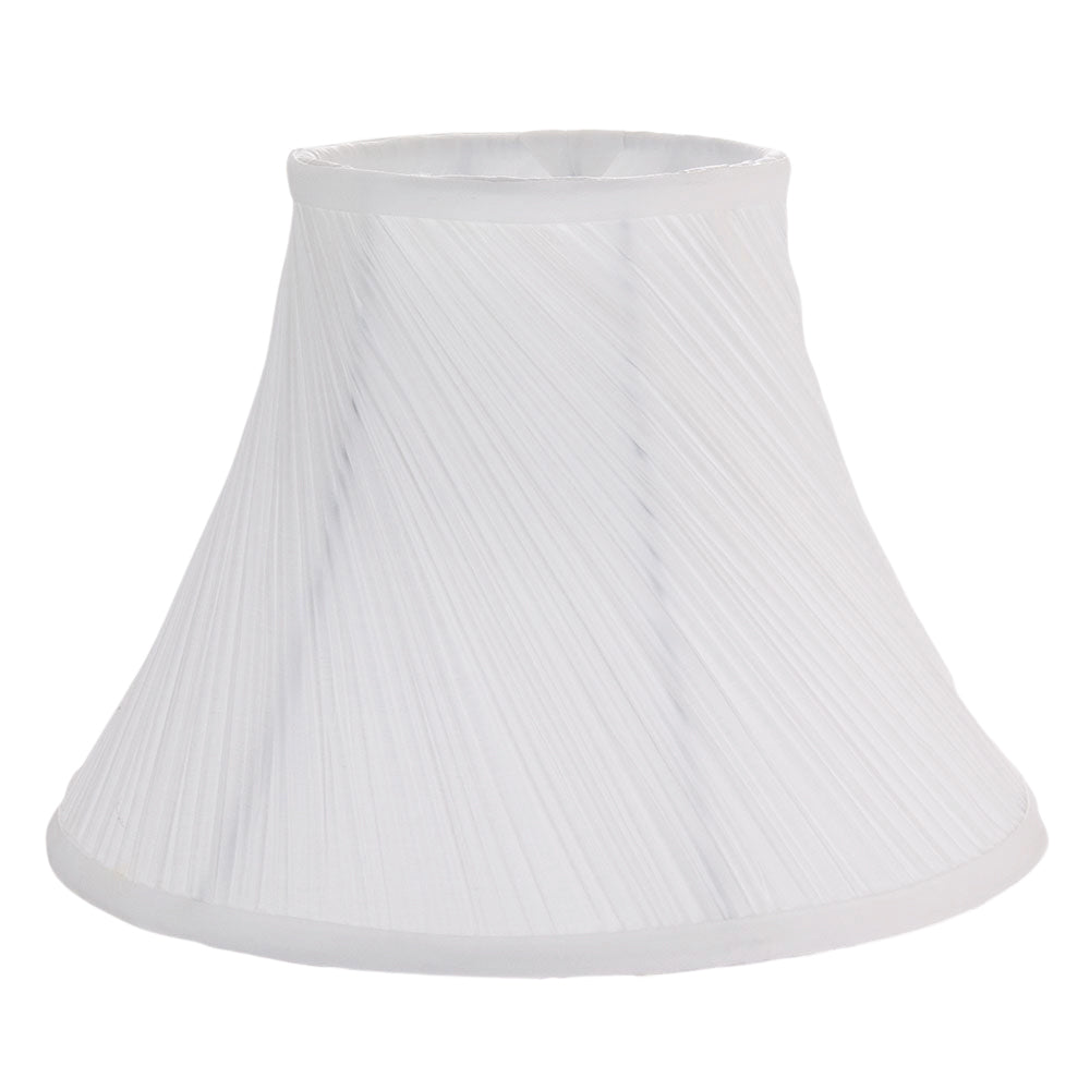 Traditional Swirl Designed 14" Empire Lamp Shade in Silky White Cotton Fabric Image 1