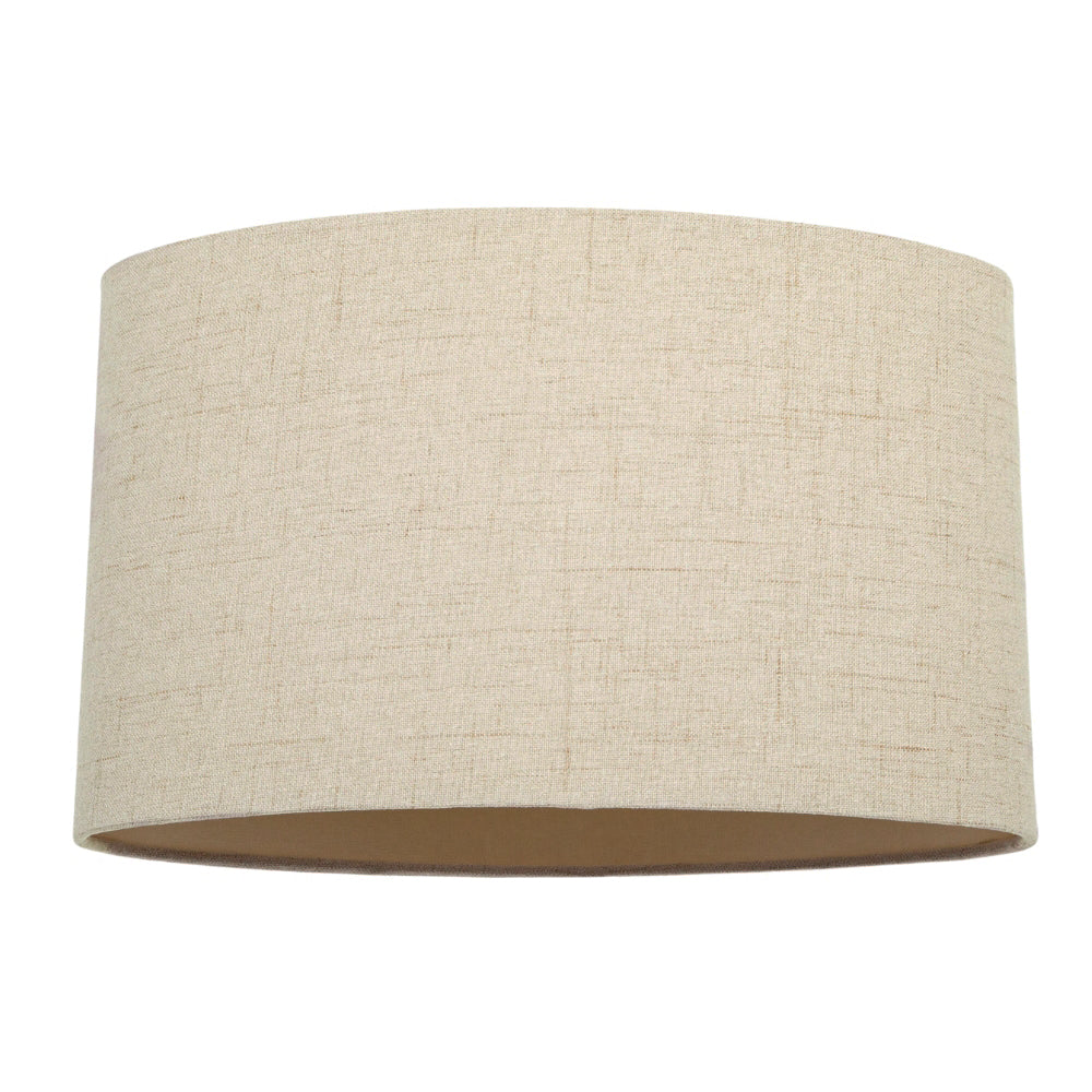 Contemporary and Sleek Taupe Stitched Effect Linen Fabric Oval Lamp Shade Image 1