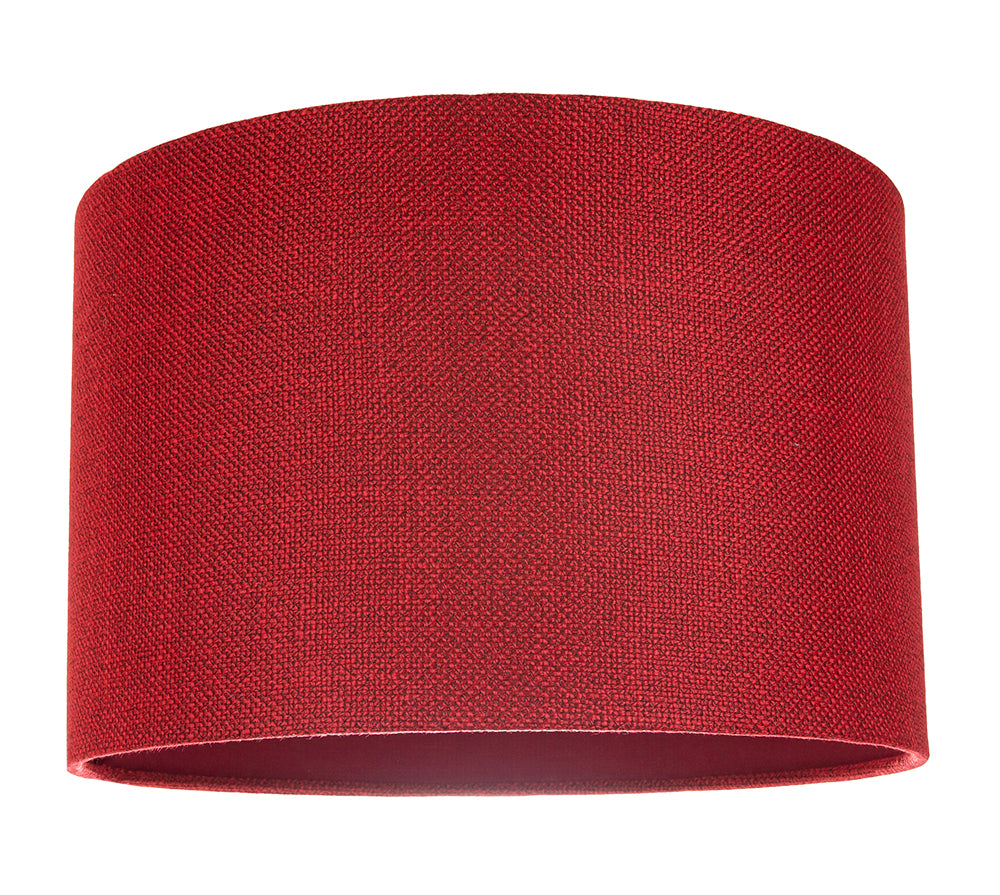 Contemporary and Sleek Red Plain Natural Linen Fabric Drum Lamp Shade 60w Max Image 1