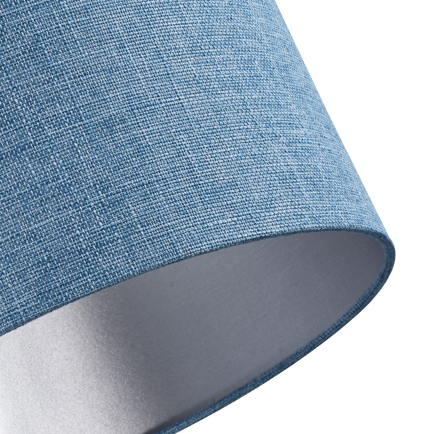 Contemporary and Sleek Blue Nova Plain Linen Fabric Drum Lamp Shade 60w Maximum Image 3