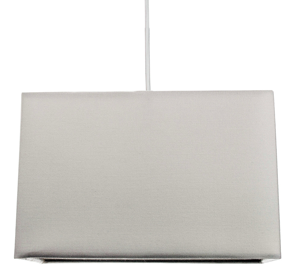 Contemporary and Stylish Dove Grey Linen Fabric Rectangular Lamp Shade Image 6