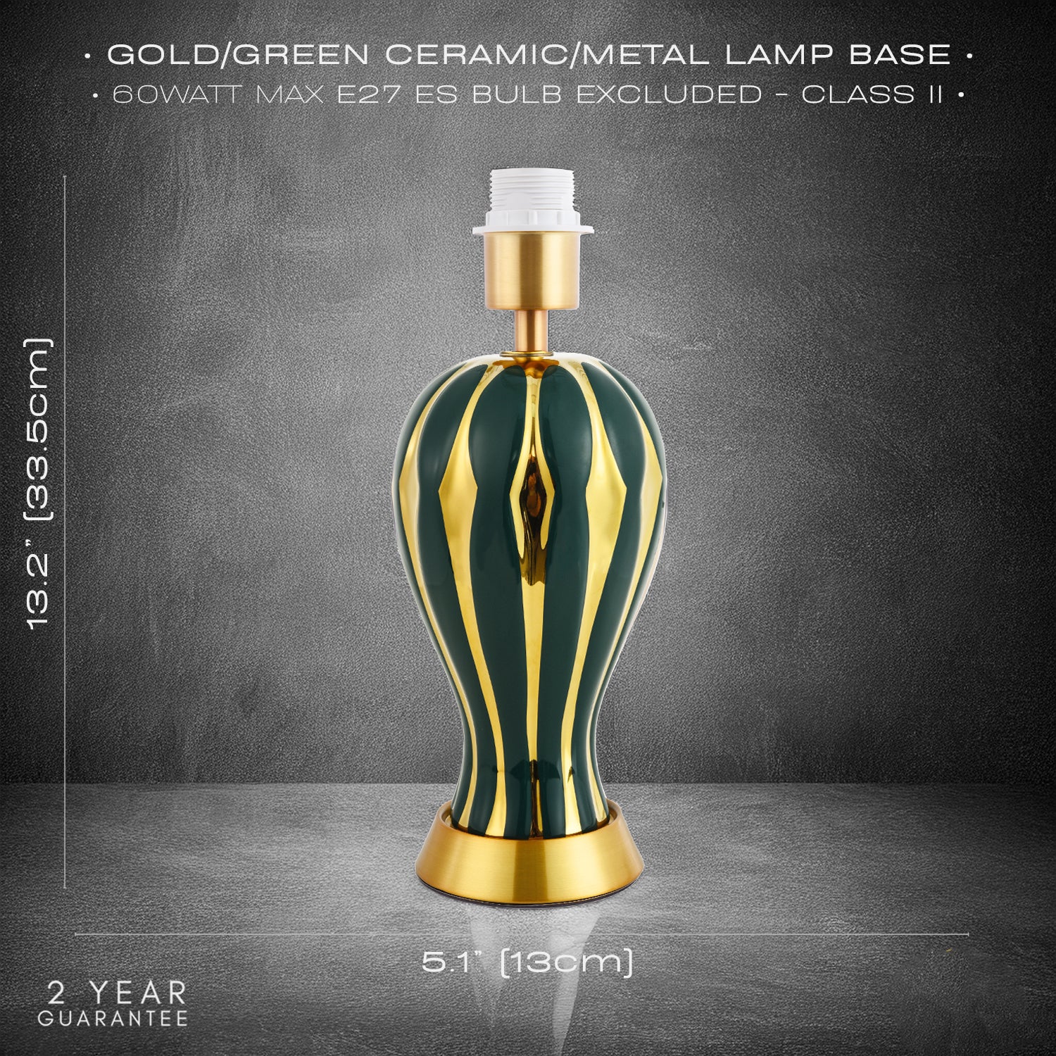 Traditional Glossy Navy Forest Green and Polished Gold Ceramic Table Lamp Base Image 6