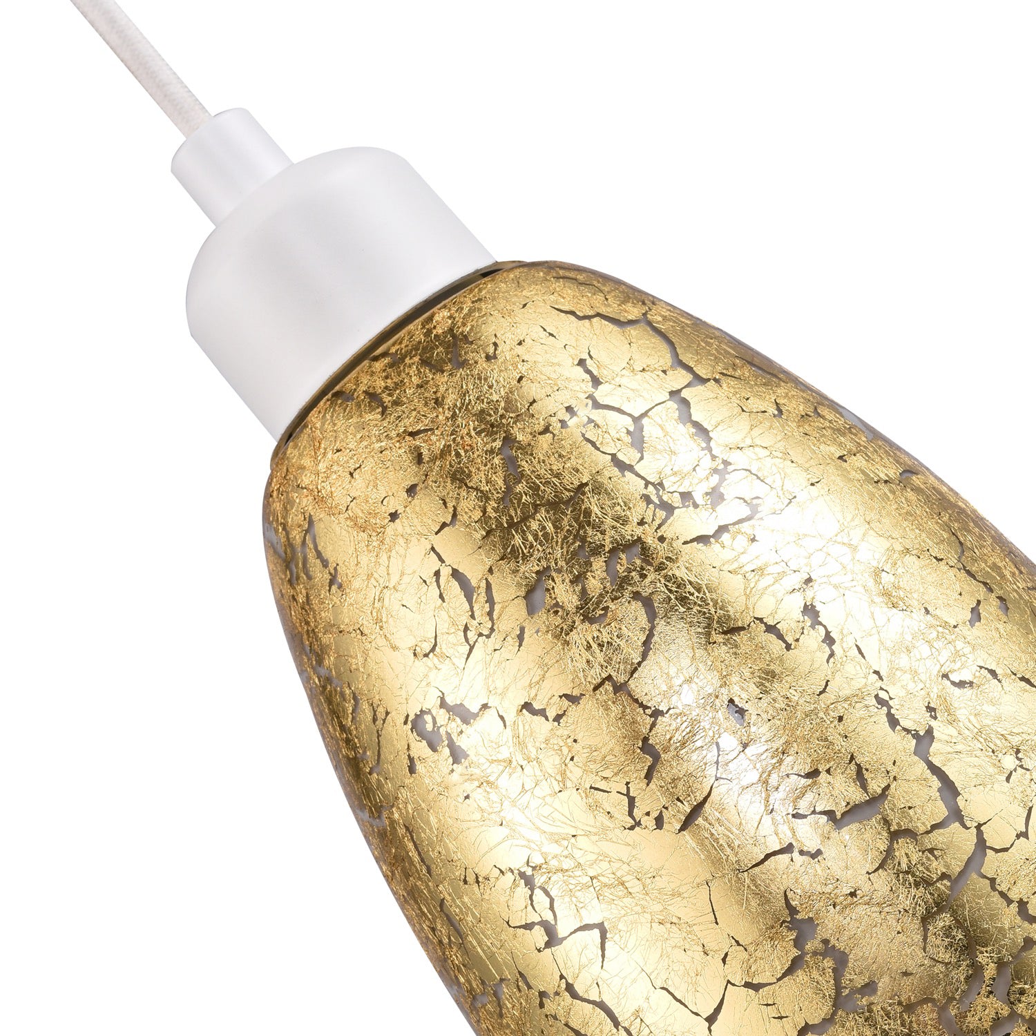 Modern Gold Foil Print Glass Pendant Light Shade with Curving Rectangular Body Image 5