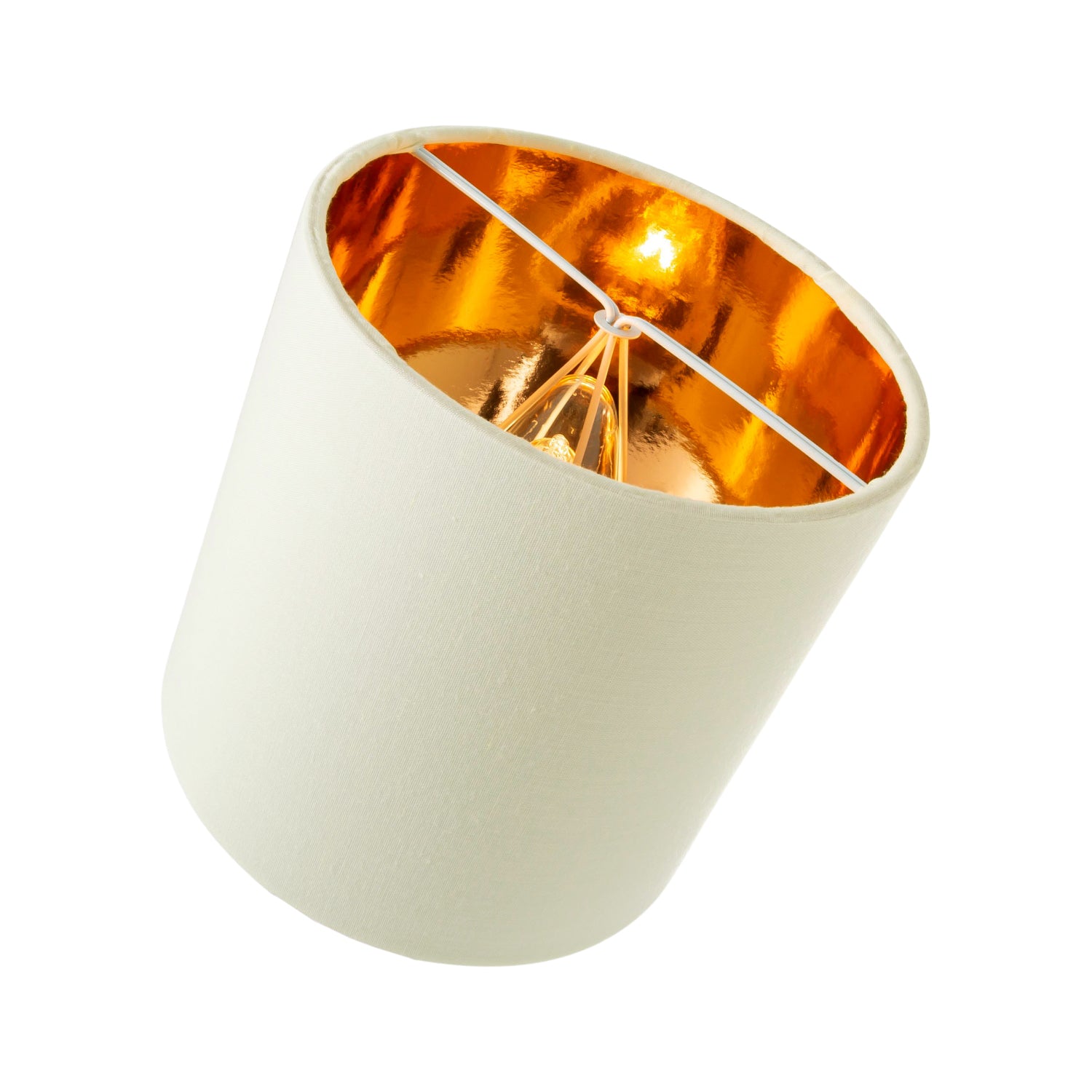 Contemporary Soft Cream 6" Clip-On Candle Lamp Shade with Copper Inner Lining Image 3