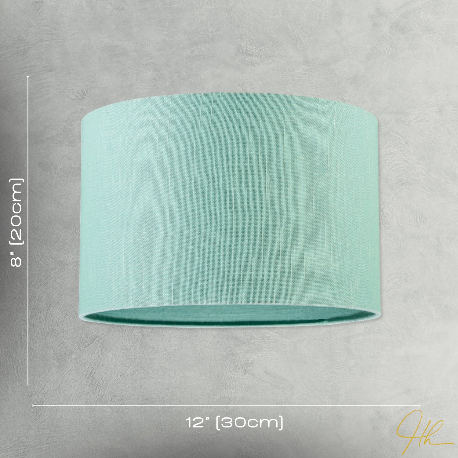 Designer Emerald Bay Green Textured Linen Fabric Circular Lamp Shade Image 7