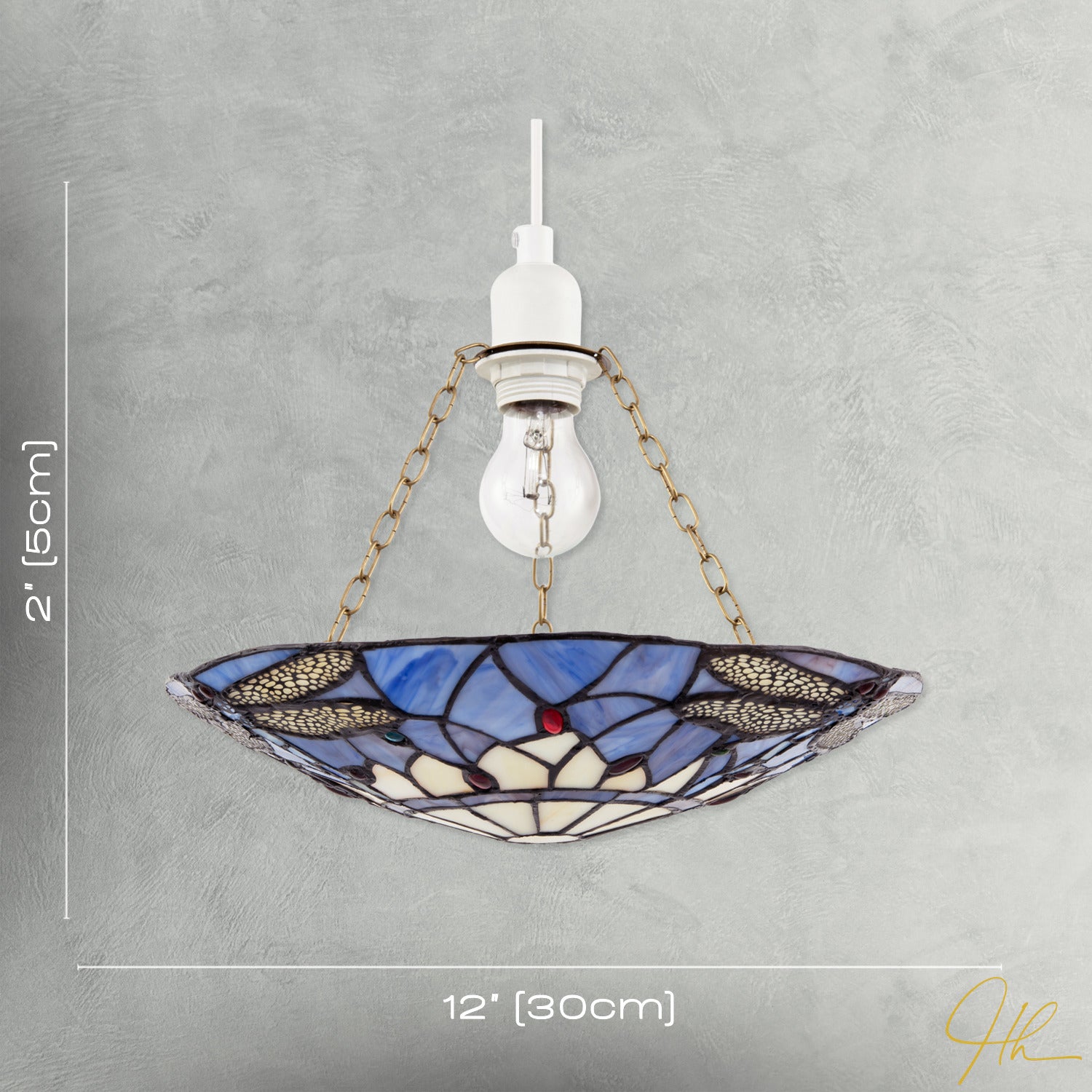 Lavender Light Purple Dragonfly Tiffany Glass Easy Fit Pendant Shade Image 7