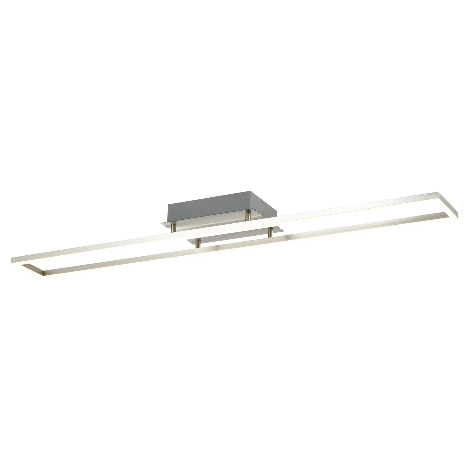 Modern LED Strip Ceiling Light Fitting in Brushed Nickel Perfect for Kitchens Image 1