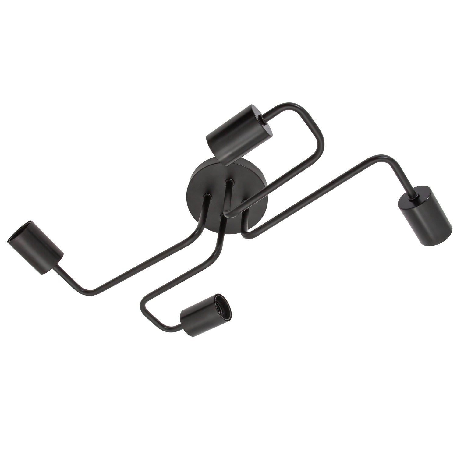 Industrial Vintage Styled Matte Black Ceiling Light with Looping Arms Image 5