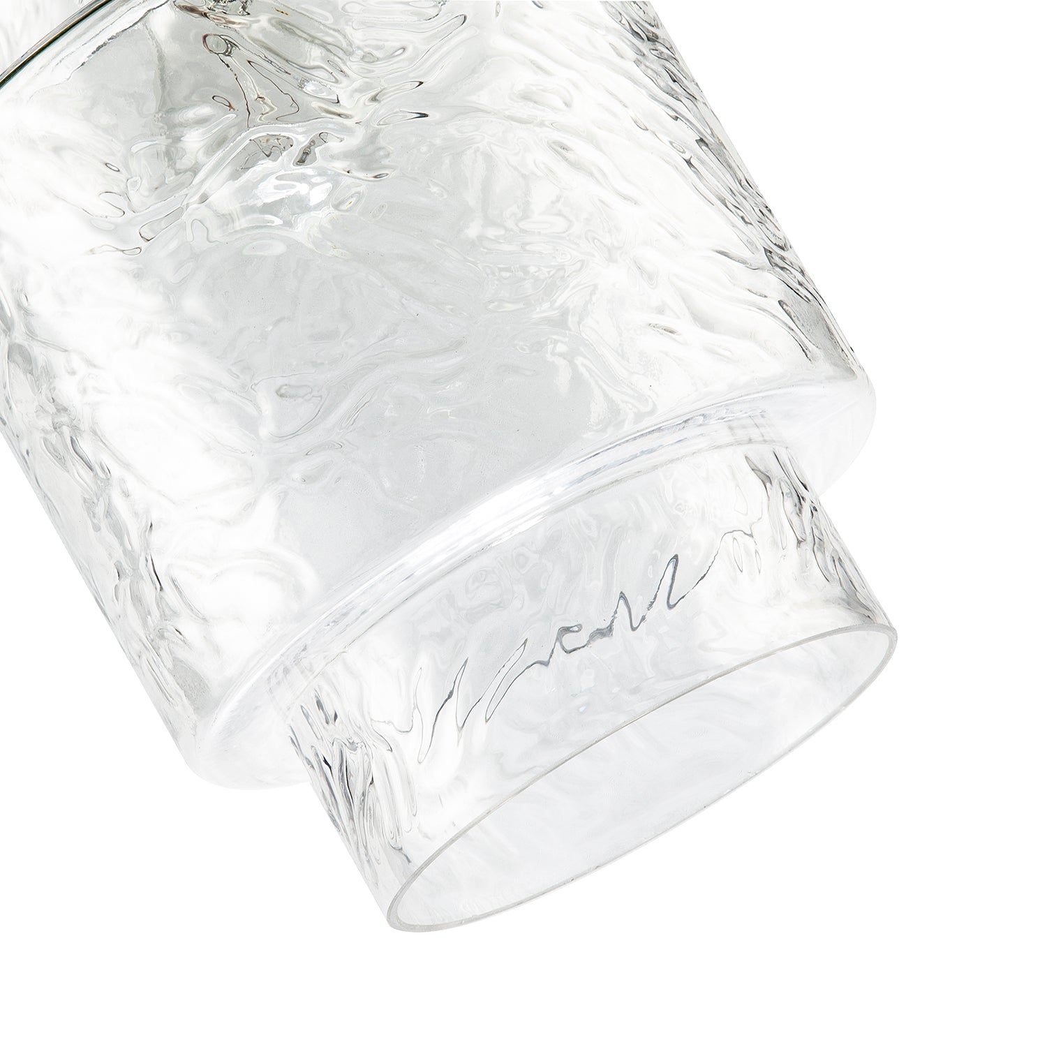 Clear Layered Glass Cylinder Pendant Light Shade with Tiered Design Image 5