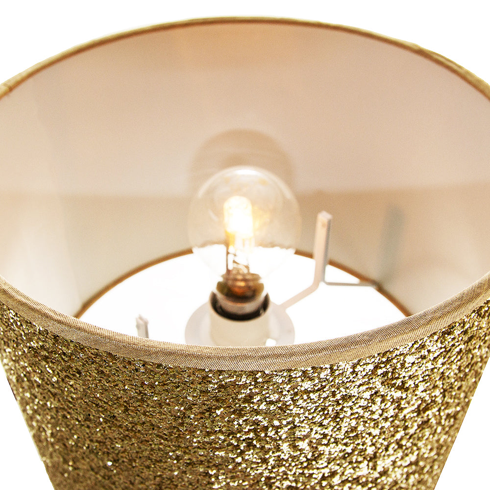 Modern and Designer Bright Gold Glitter Fabric Pendant/Lamp Shade 25cm Wide Image 4