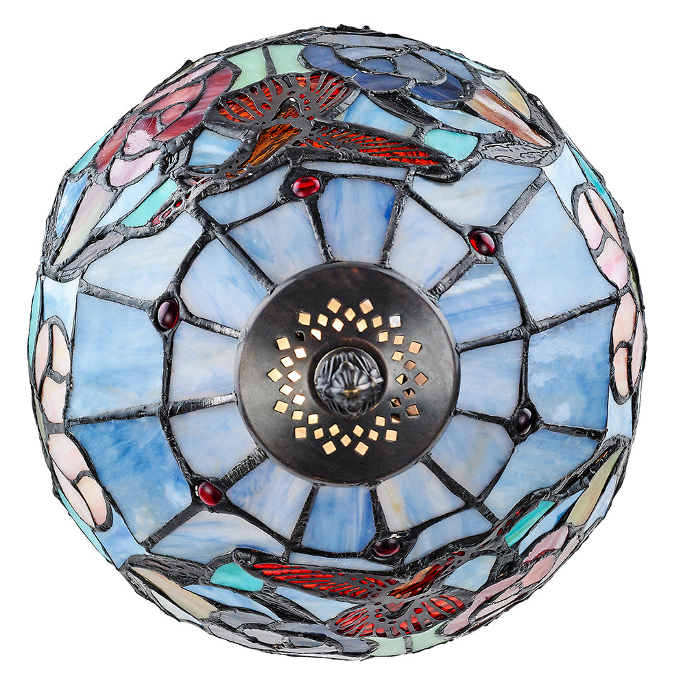 Humming Bird Tiffany Lamp with Colourful Stained Glass Shade Image 2