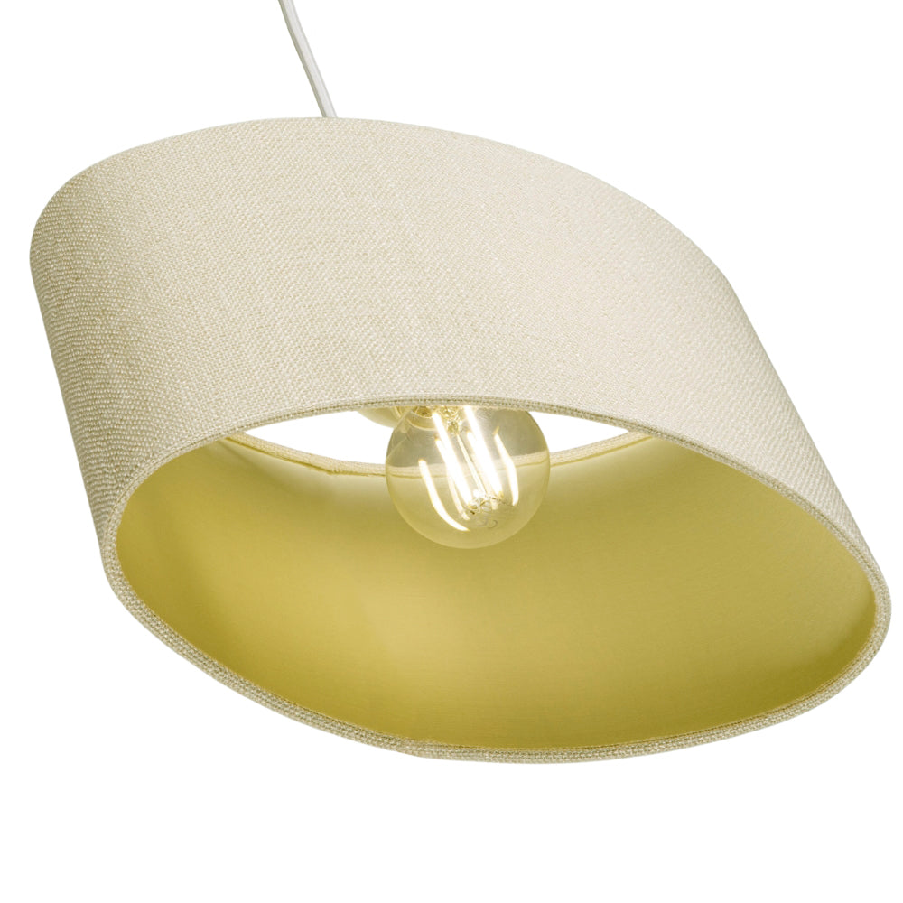 Contemporary and Sleek Cream Linen Fabric Oval Lamp Shade 60w Maximum Image 4