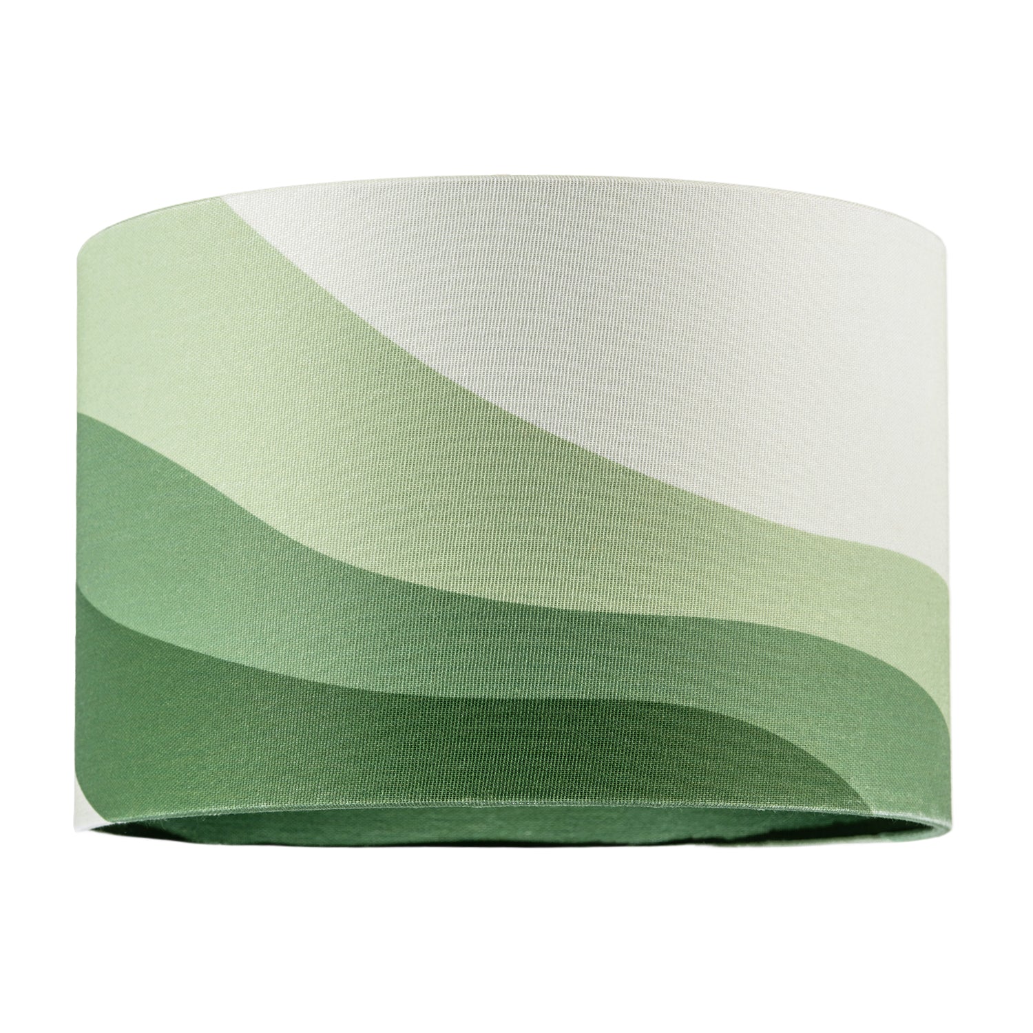 Forest Green Linen Fabric Lamp Shade with Inner and Outer Wavy Design Image 1