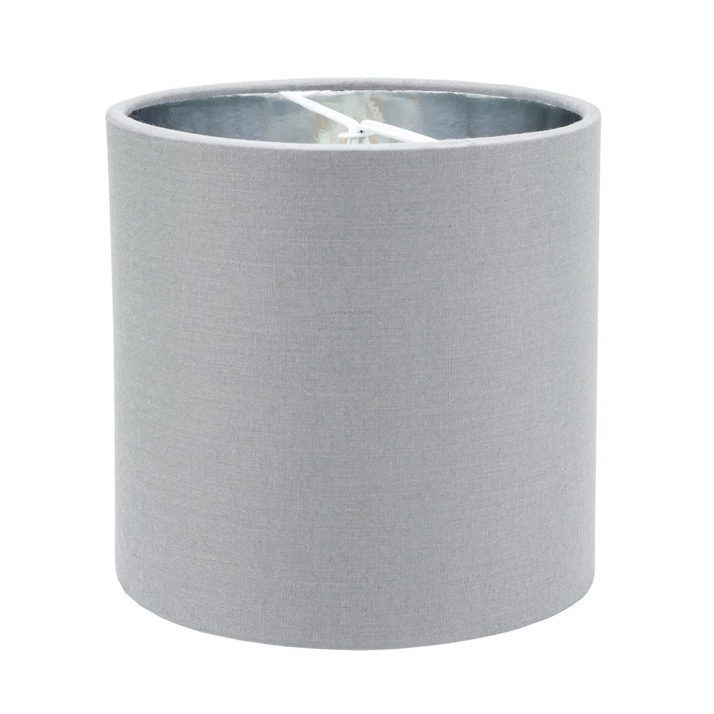 Contemporary Grey Cotton 6" Clip-On Candle Lamp Shade with Shiny Silver Inner Image 1