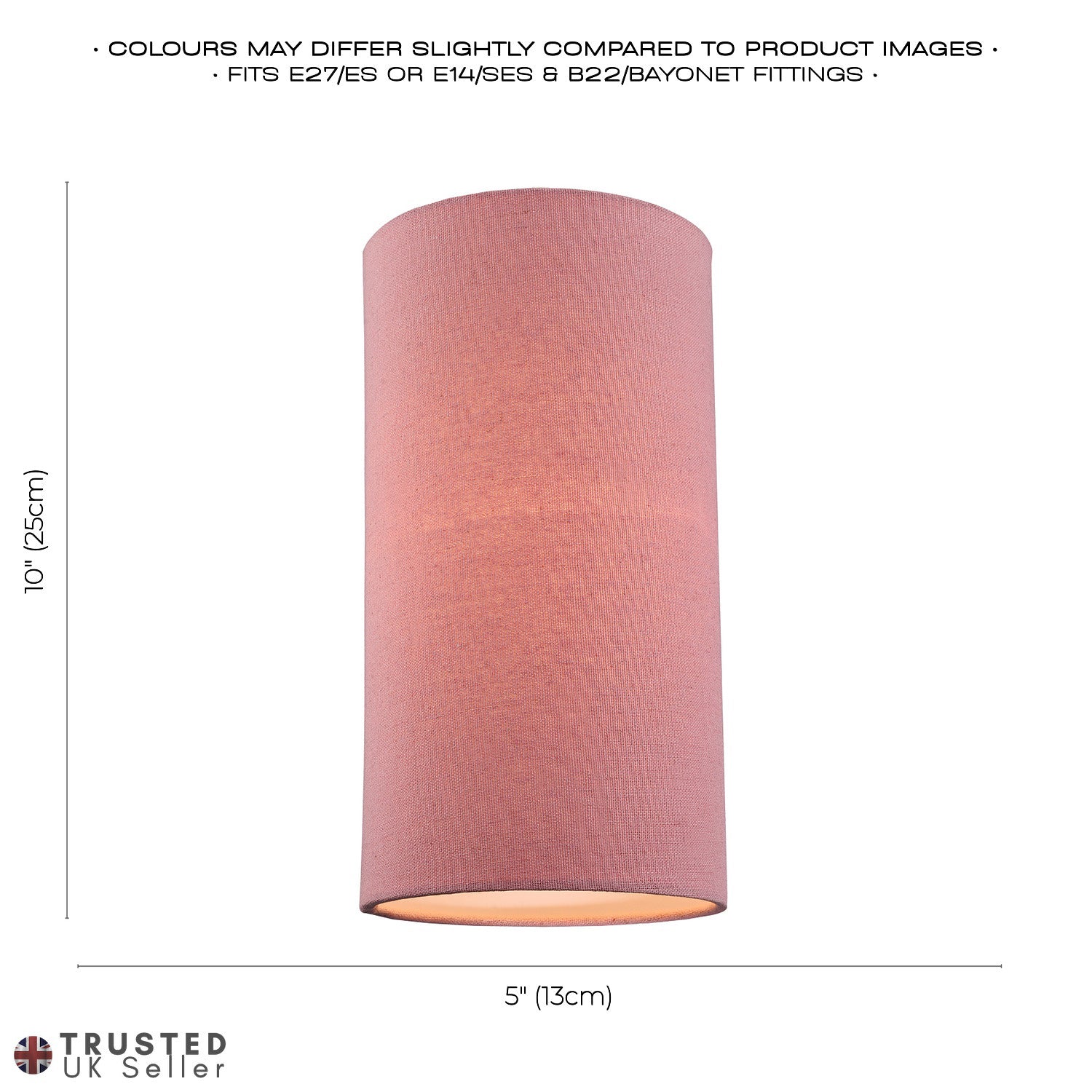 Contemporary and Stylish Blush Pink Linen Fabric Tall Cylindrical Lampshade Image 6