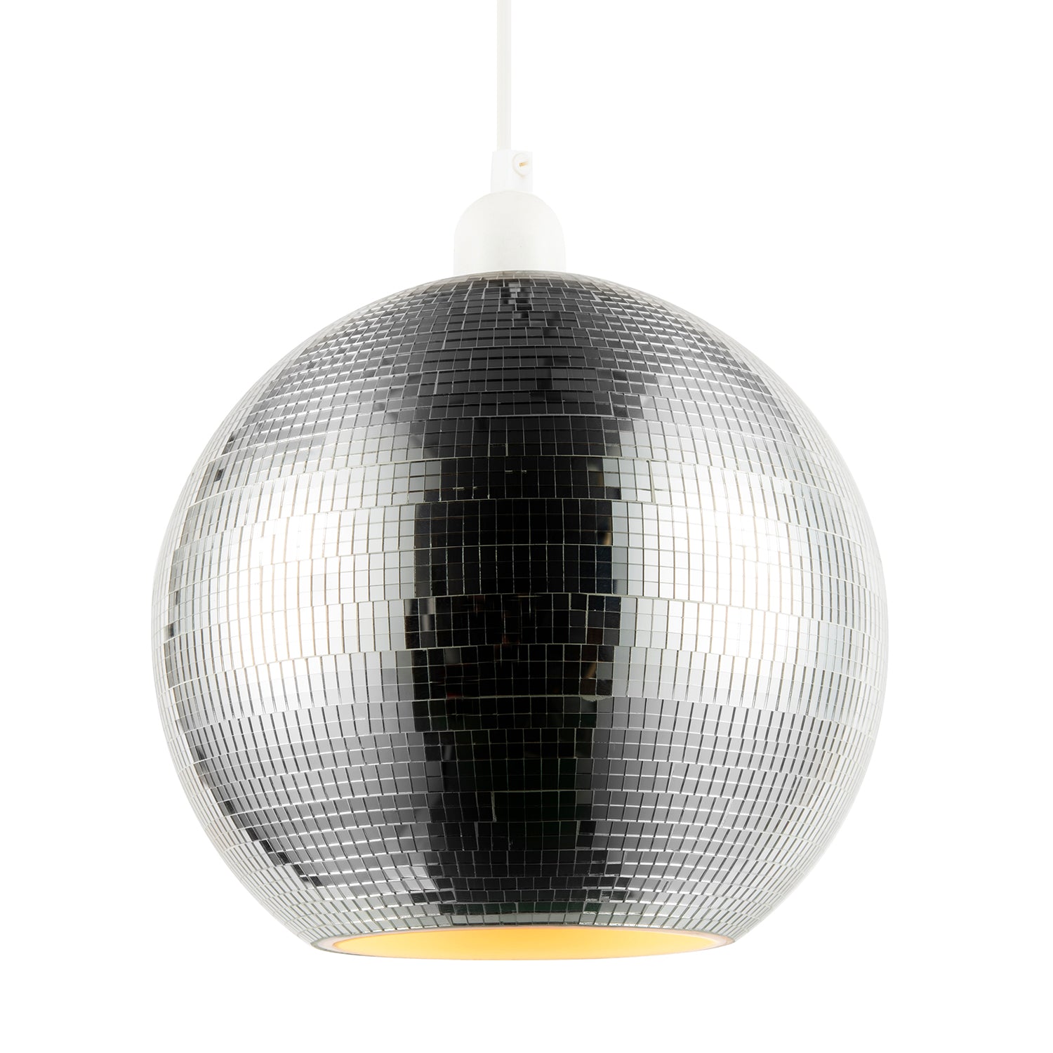 Modern Shiny Disco Mosaic Ball in Mirrored Silver Tiled Retro Style Image 3