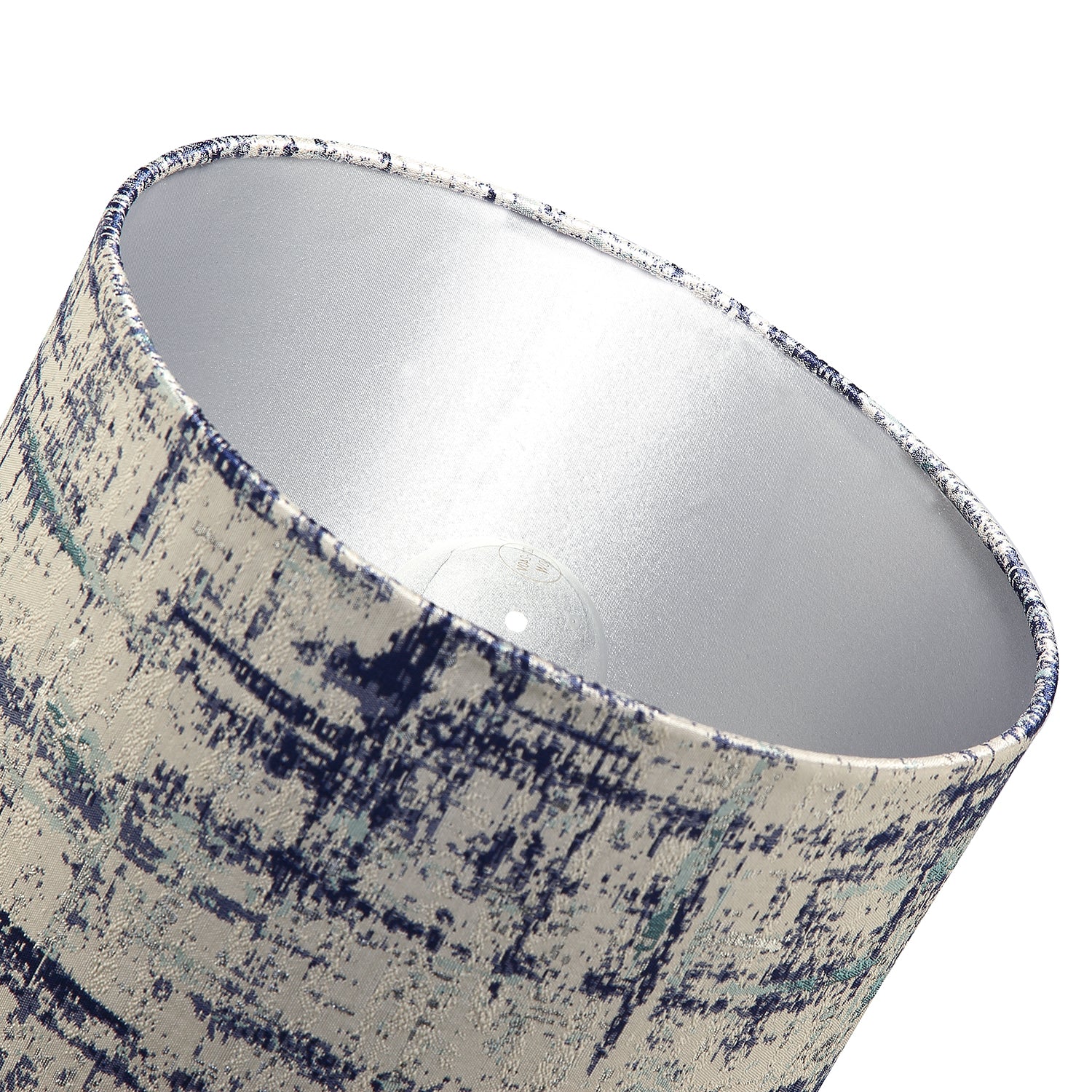 Unique Navy Blue and Silver Camouflage Jacquard Fabric Drum Lamp Shade Image 5
