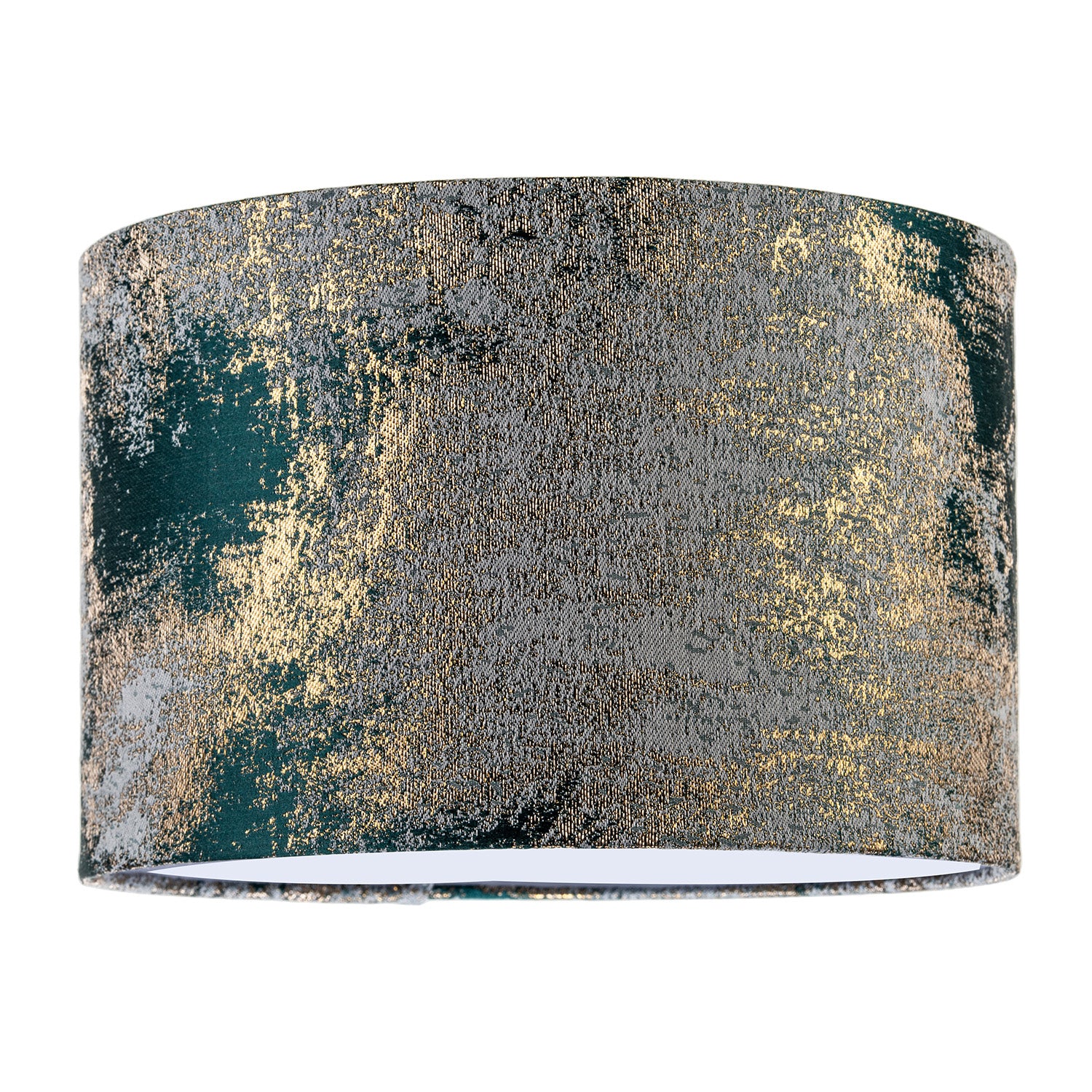 Forest Green Jacquard Fabric Lamp Shade with Metallic Gold Highlights Image 1