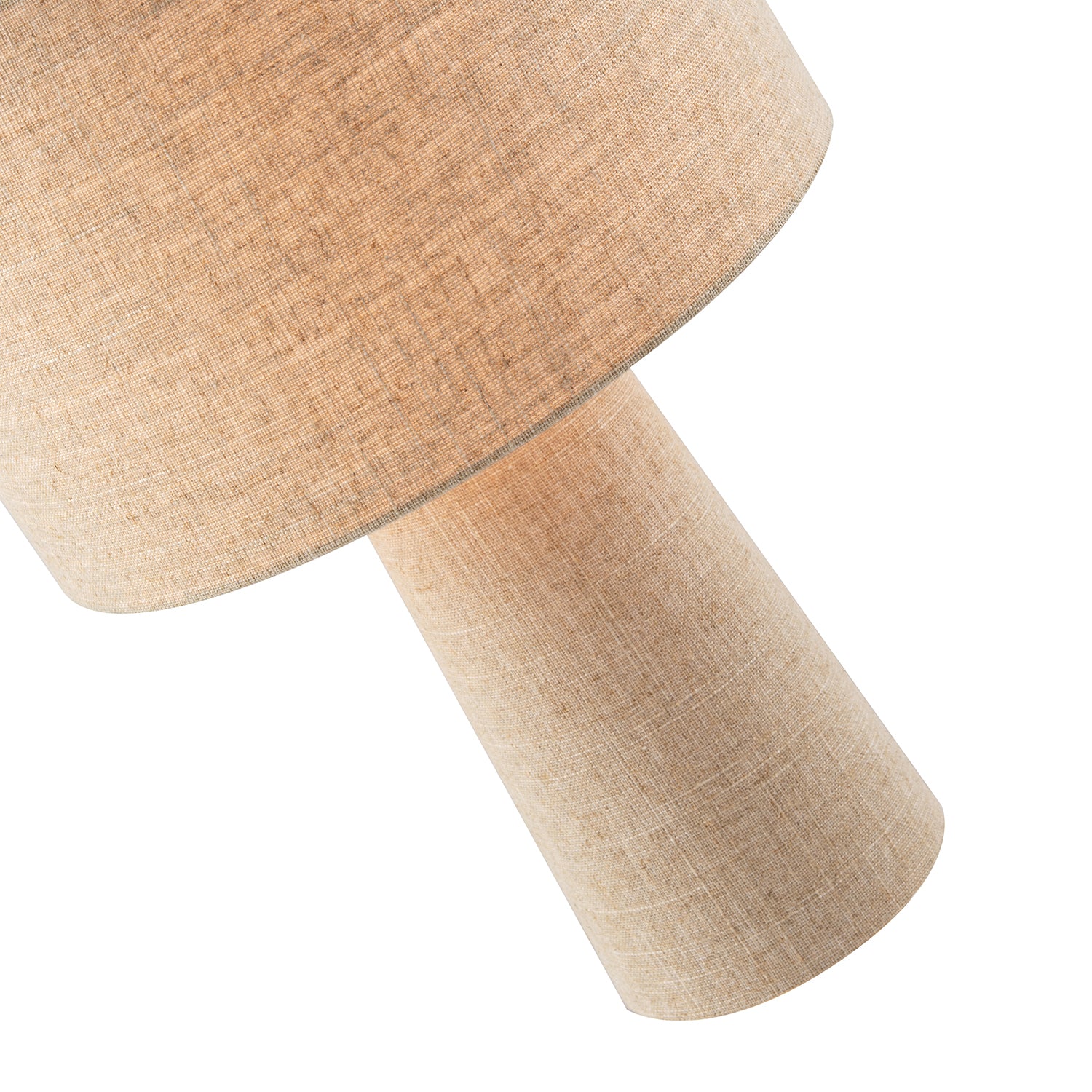 Modern Natural Oatmeal Linen Table Lamp with Fabric Shade and Base Image 2