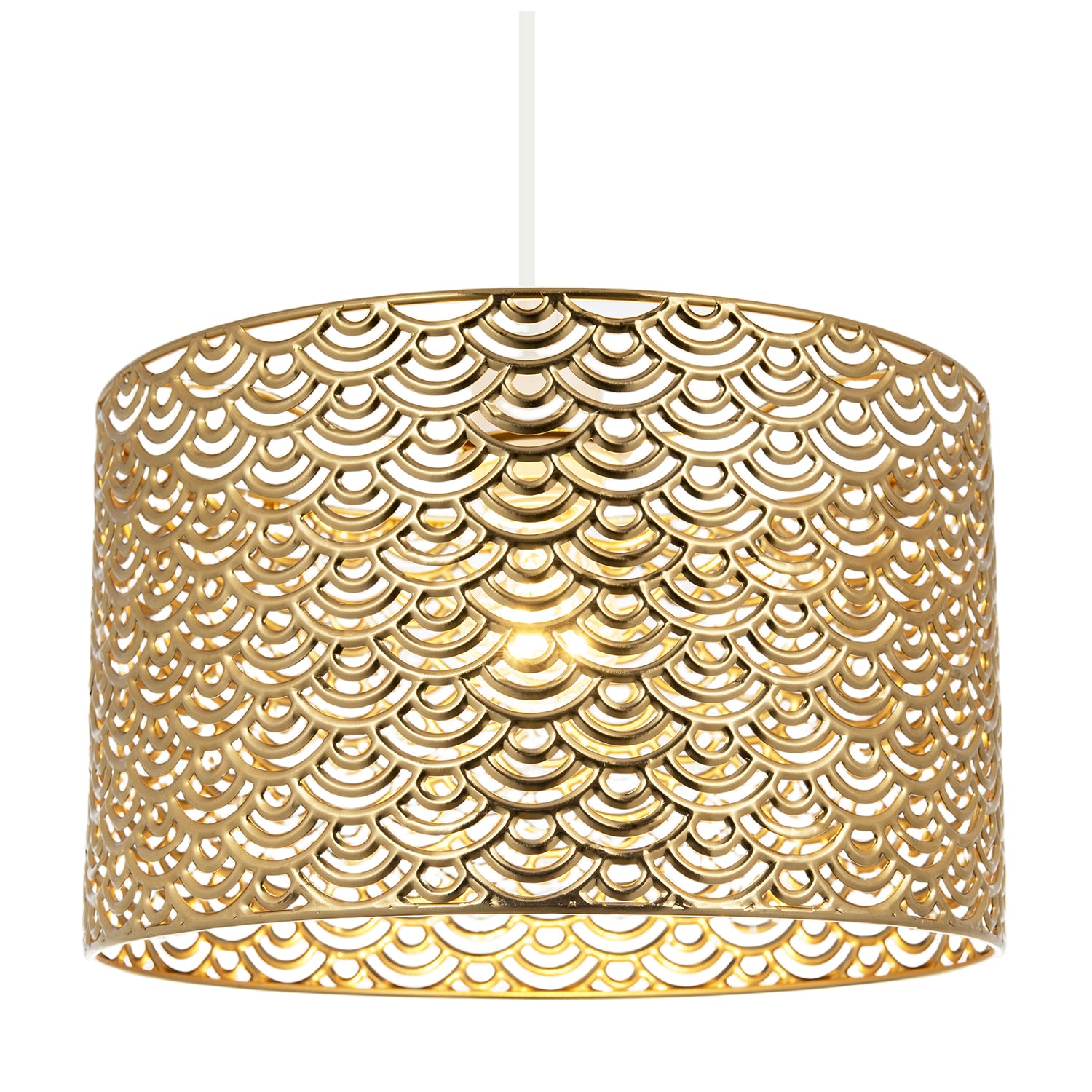 Art Deco Styled Pendant Ceiling Light Shade in Polished Gold Plated Image 2