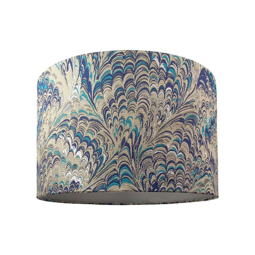 Contemporary and Vivid Peacock Print 25cm Table/Pendant Lampshade in Soft Cotton Image 1