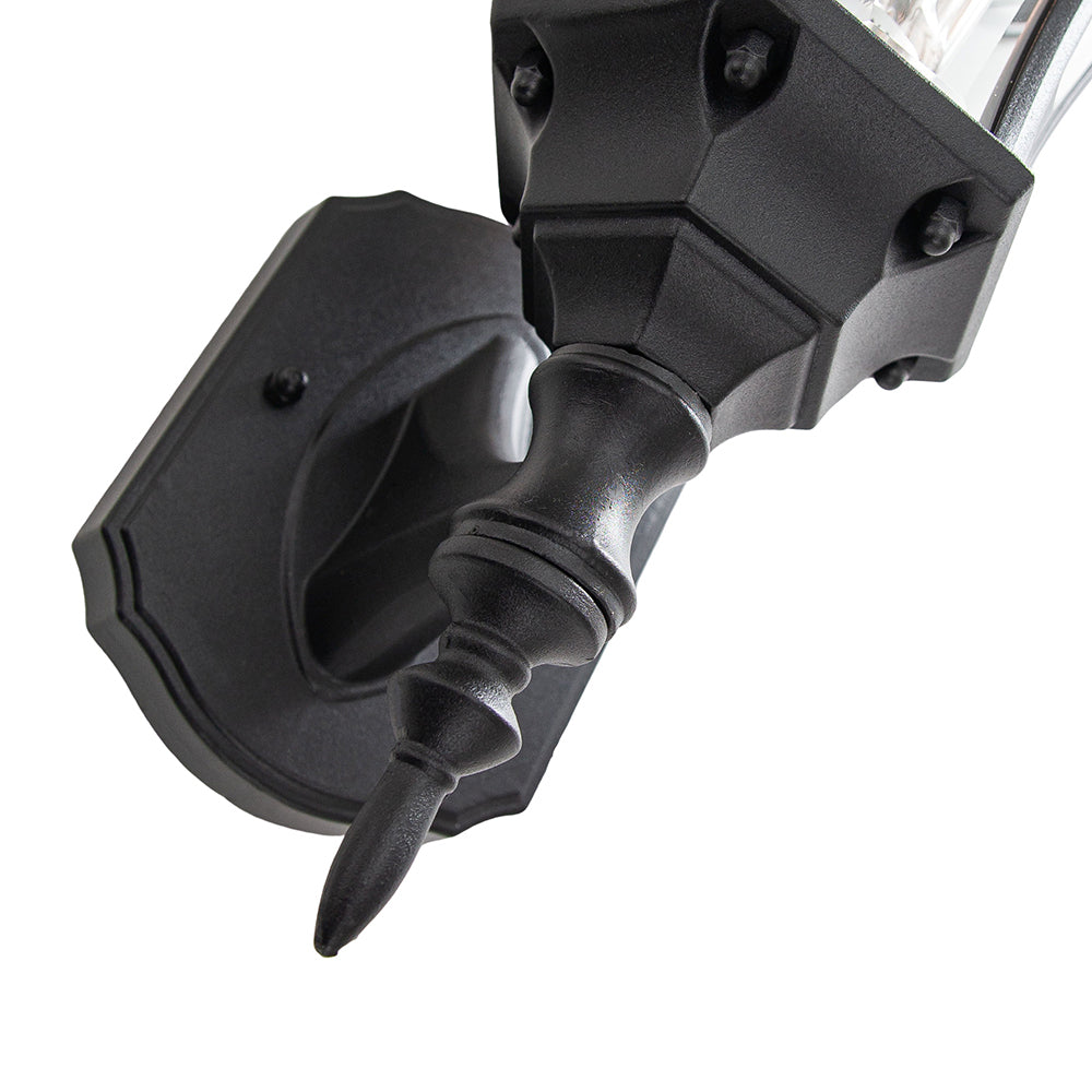 Traditional Matt Black Exterior Lantern Wall Light Fitting Image 6