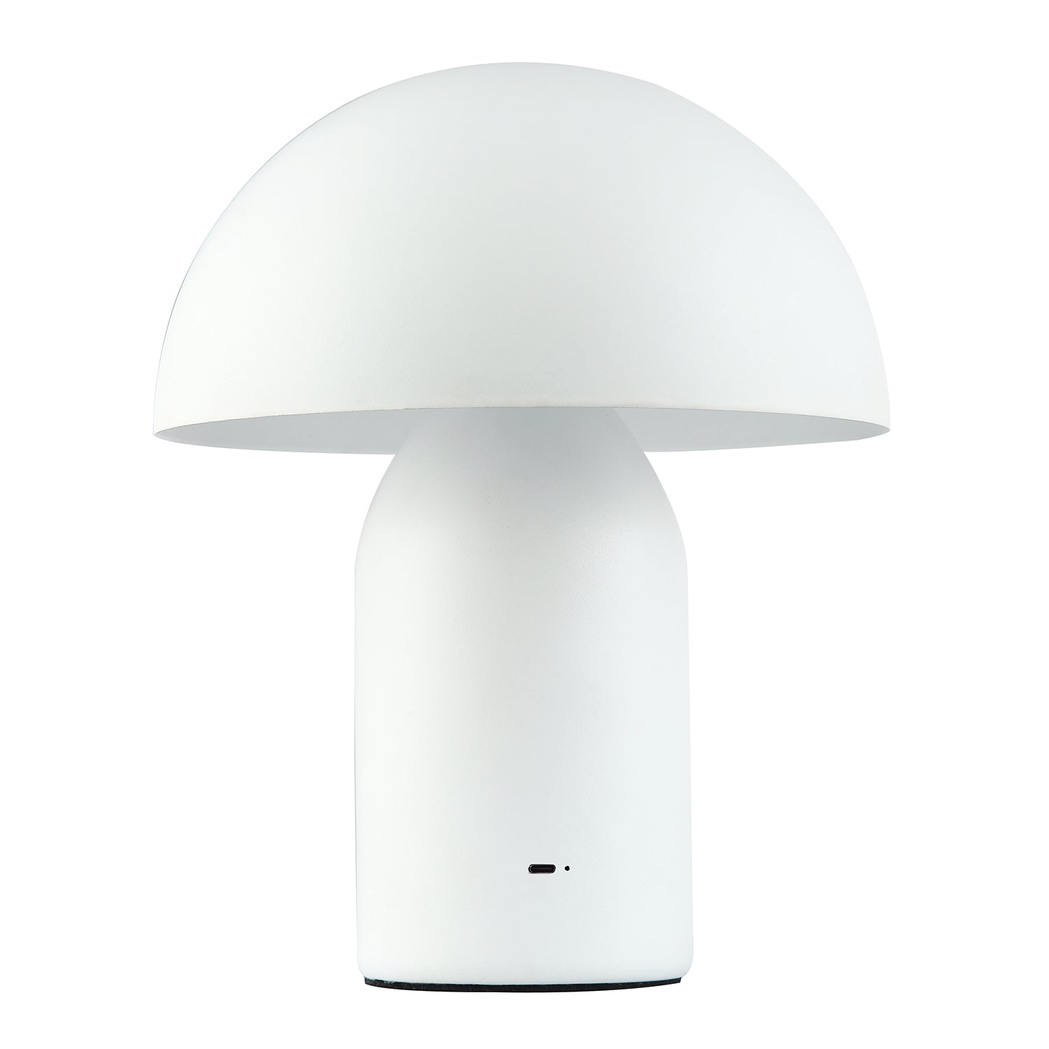 Modern Rechargeable 35cm Mushroom Lamp in Mat White with Touch Dimmer Button Image 4