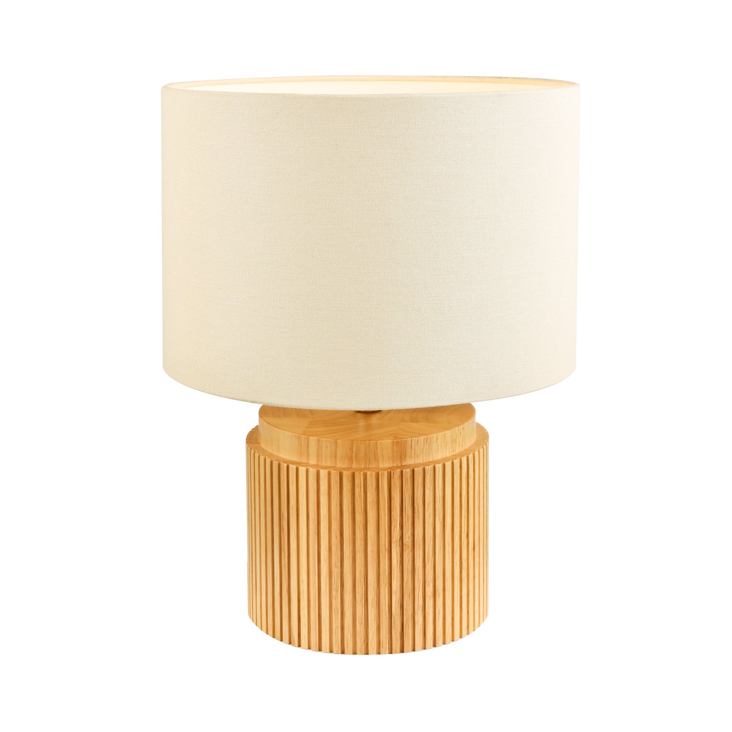 Classic and Stylish Real Wooden Table Lamp with Natural Cream Linen Fabric Shade Image 2