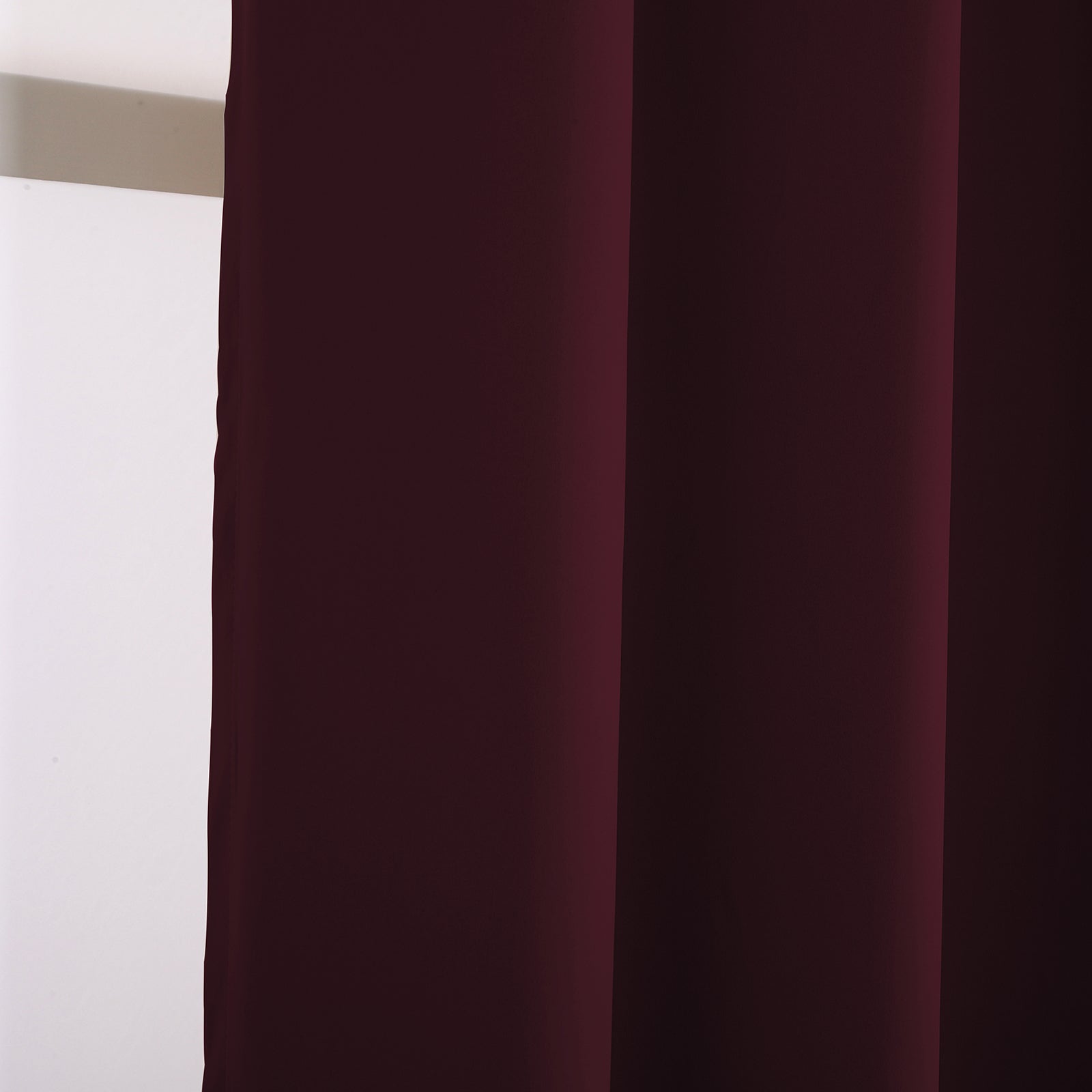 Burgundy Blackout Curtains - Dark Thermal Eyelet - 66 x 72 Inch Drop - 2 Panel Image 8