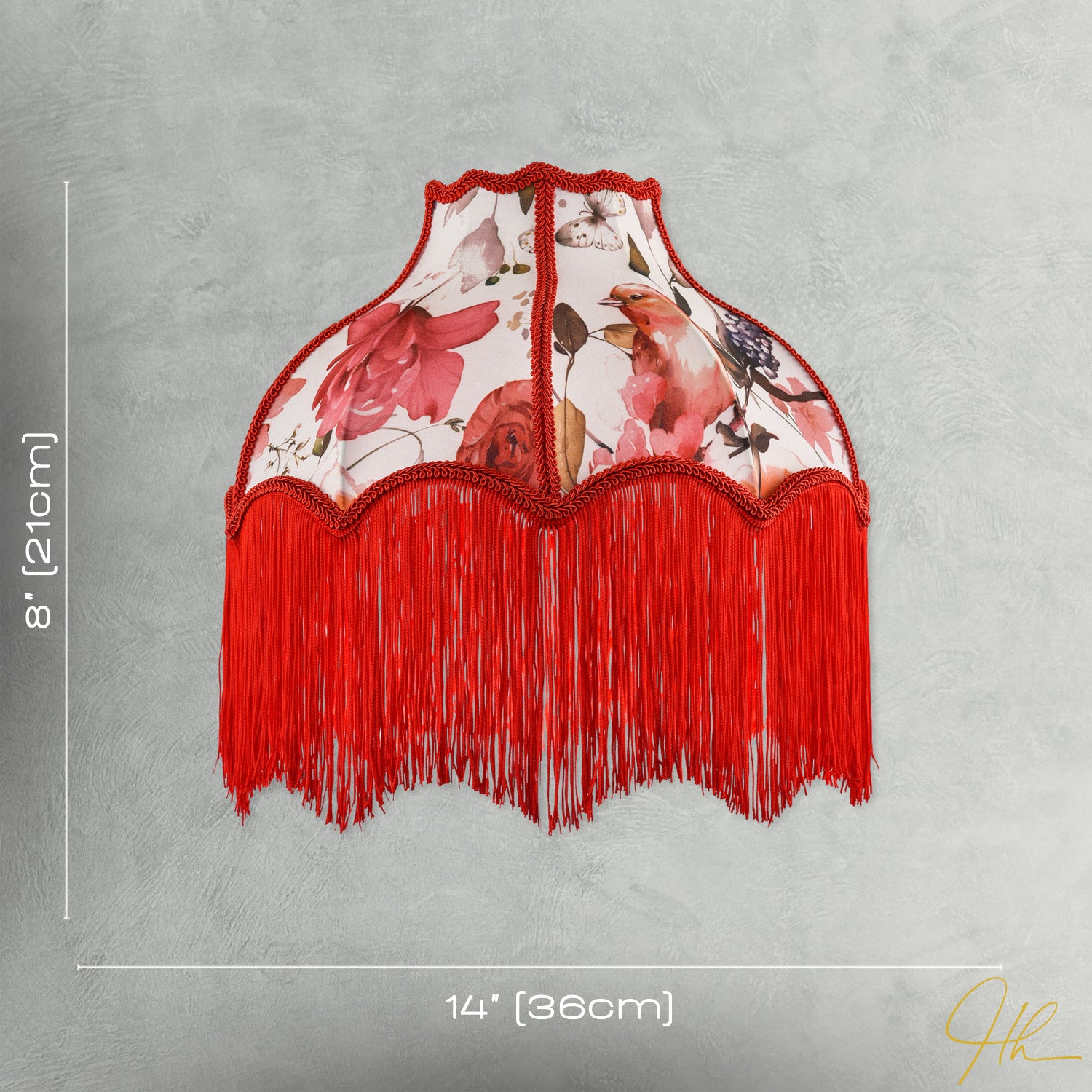 Chic Red Robin Themed Vintage Victorian Style Cotton Fabric Lamp Shade Image 7