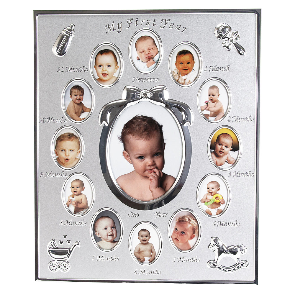 Beautiful My First Year Matt and Nickel Plated Multi Decorative Picture Frame Image 2