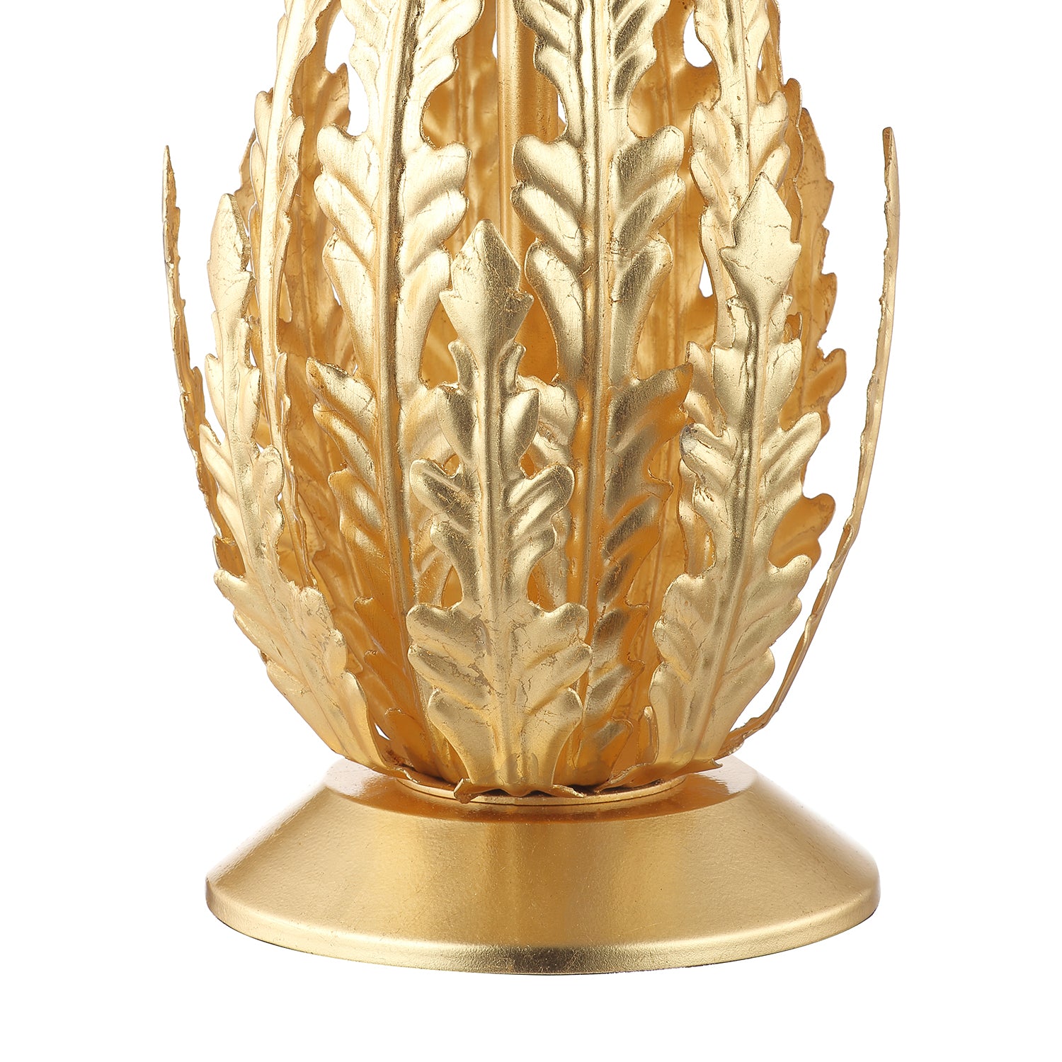 Contemporary and Unique Layered Leaf Table Lamp Base in Beautiful Gold Foil Leaf Image 2