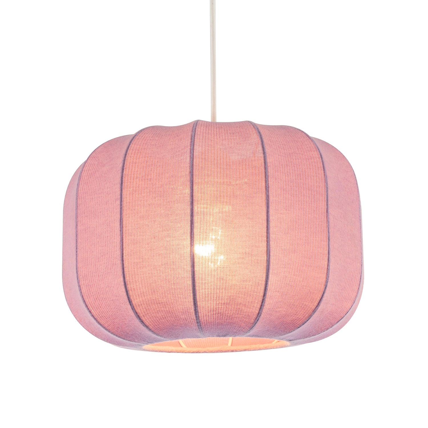 Modern Pendant Lamp Shade with Soft Elasticated Fabric Lilac Covering Image 2
