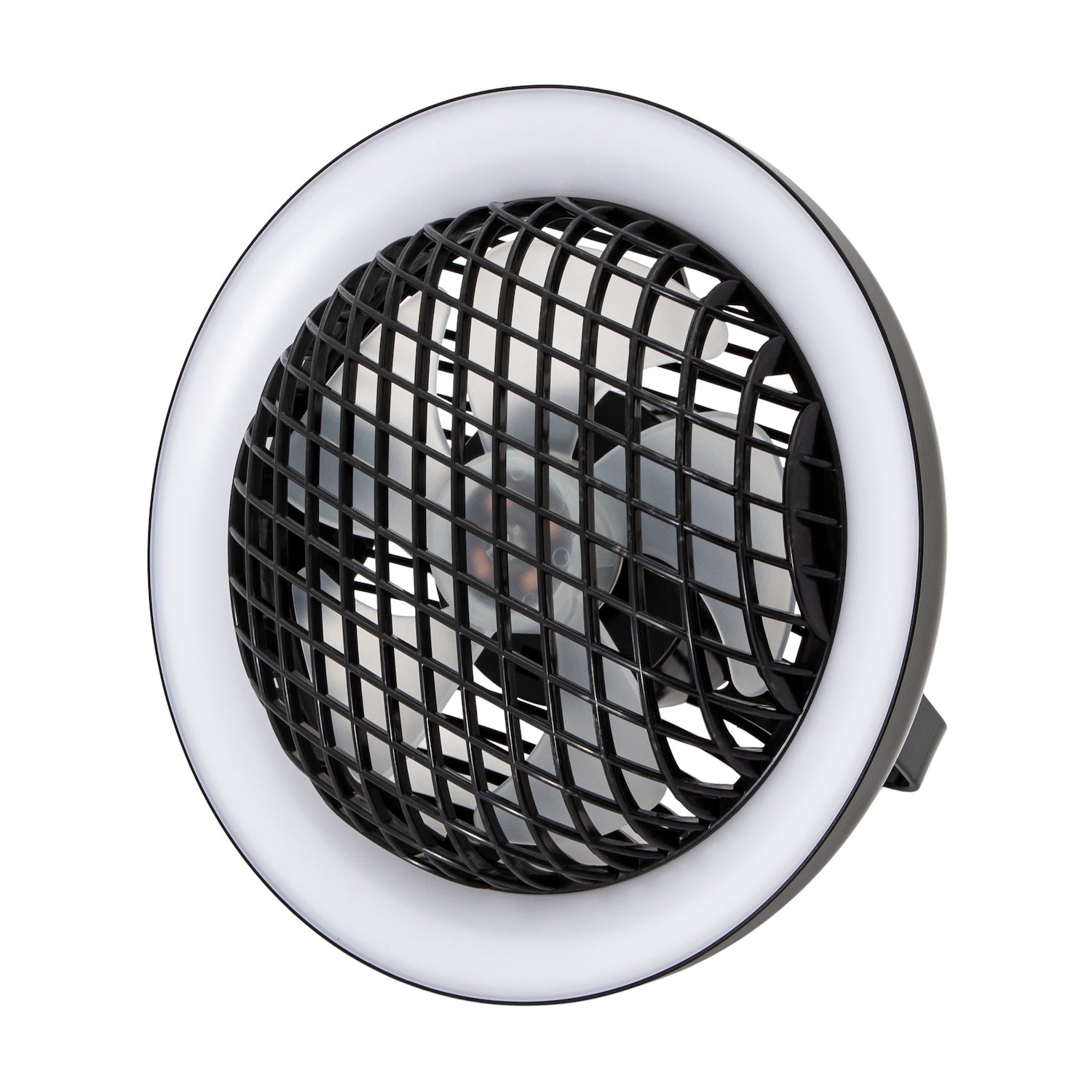 Black Rechargeable 3 Speed Desk Fan with LED Dimmable Ring Light Image 5