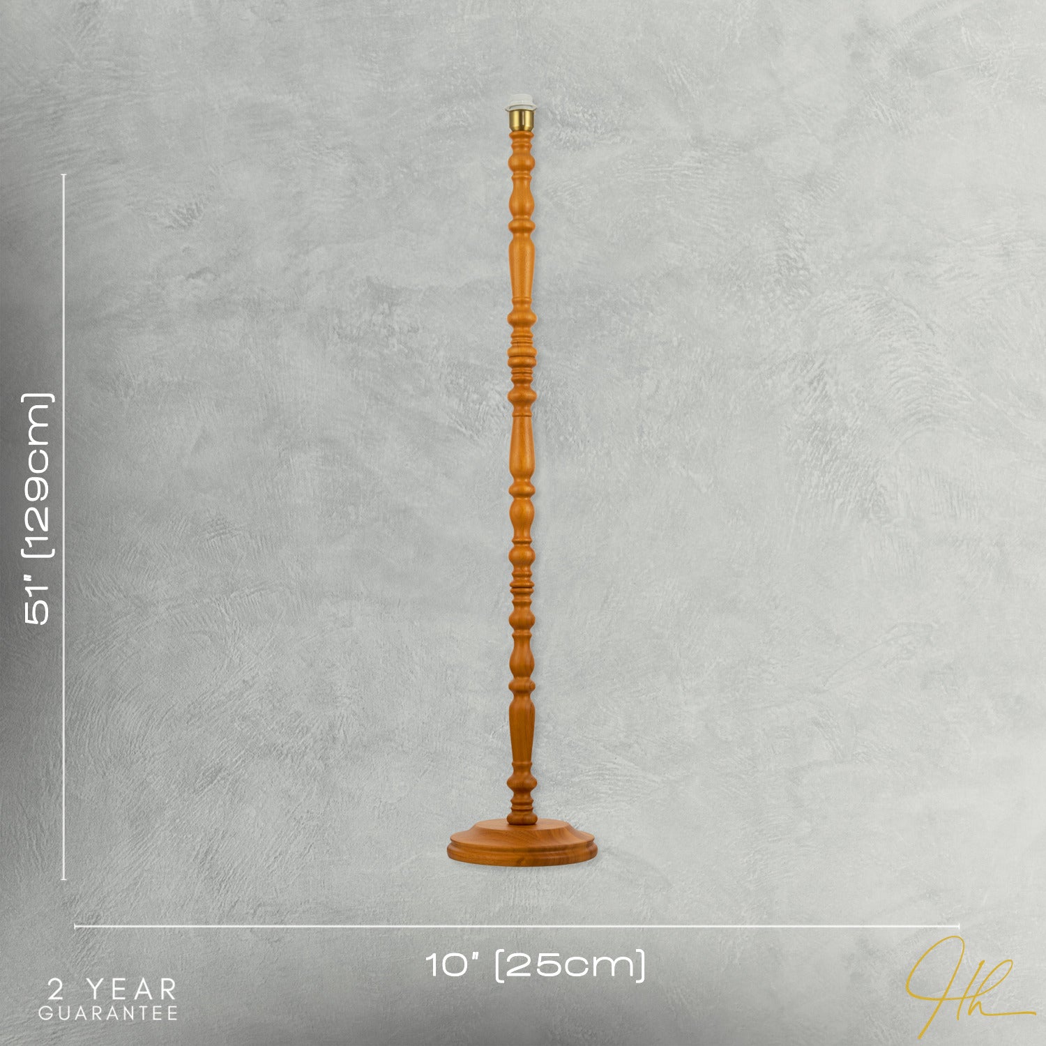 Classic Oak Wooden Standing Floor Lamp Base with Intricate Pole Design Image 7