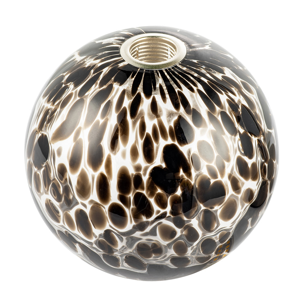 Stylish Pair of Round Black Snowflake Glass Shades for G9 Lamp Holders Image 4