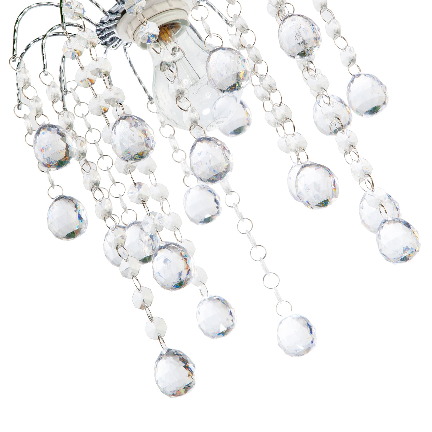 Chic Waterfall Pendant Light Shade with Clear Acrylic Balls and Beads Image 4
