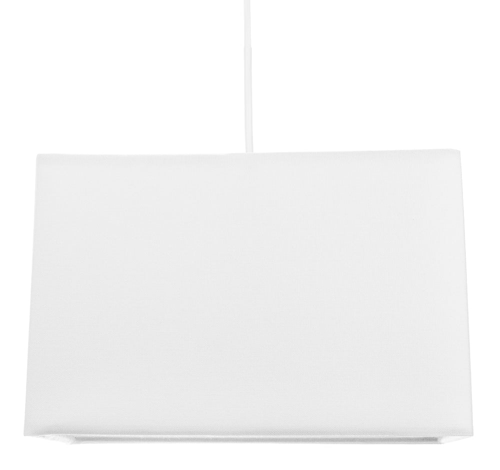 Contemporary and Stylish White Linen Fabric Rectangular Lamp Shade Image 6