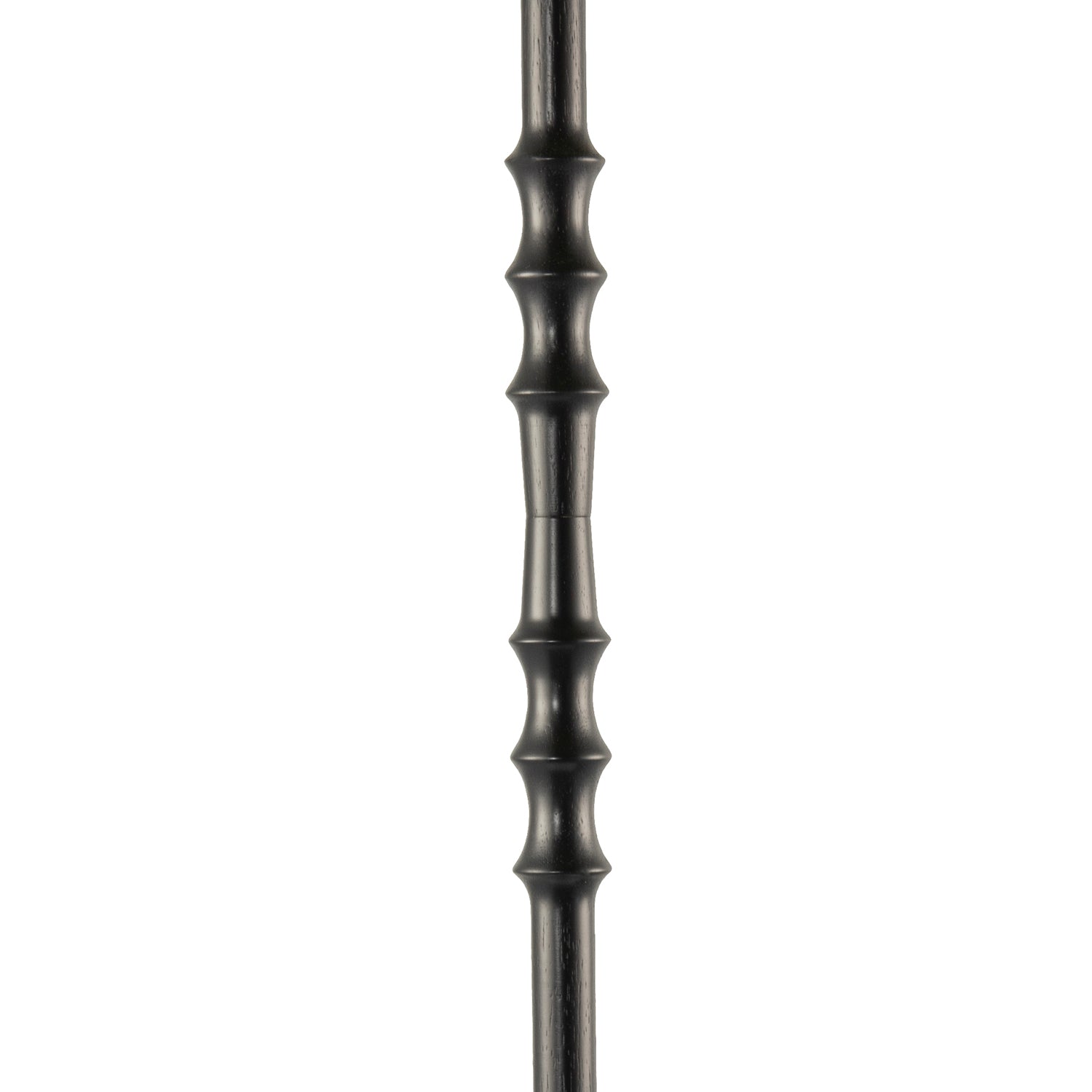 Classic Black Wood Floor Lamp Base with Sleek Reeded Stem Pole Design Image 5