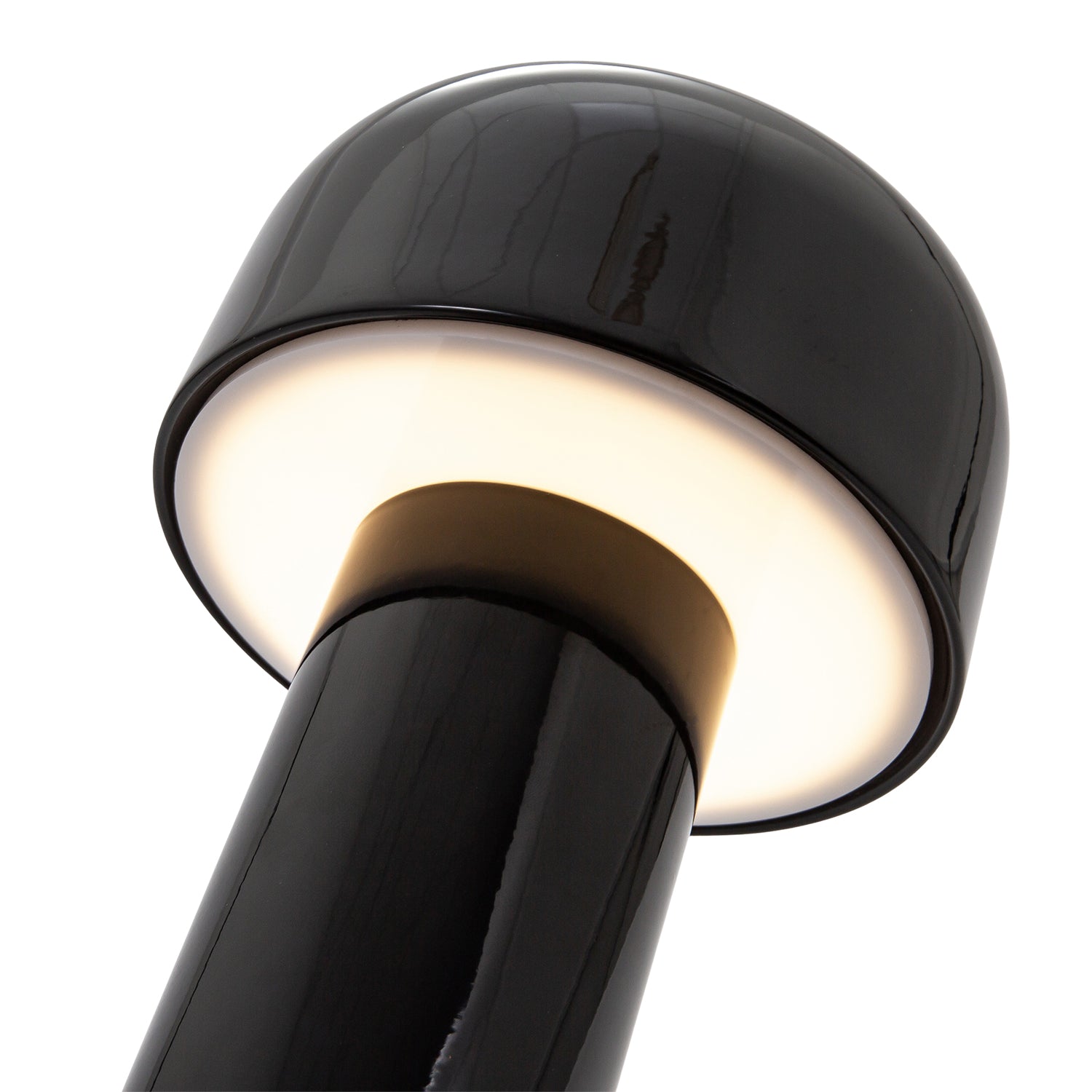 Gloss Black Modern Mushroom Style Rechargeable LED Touch Dimmable Table Lamp Image 3