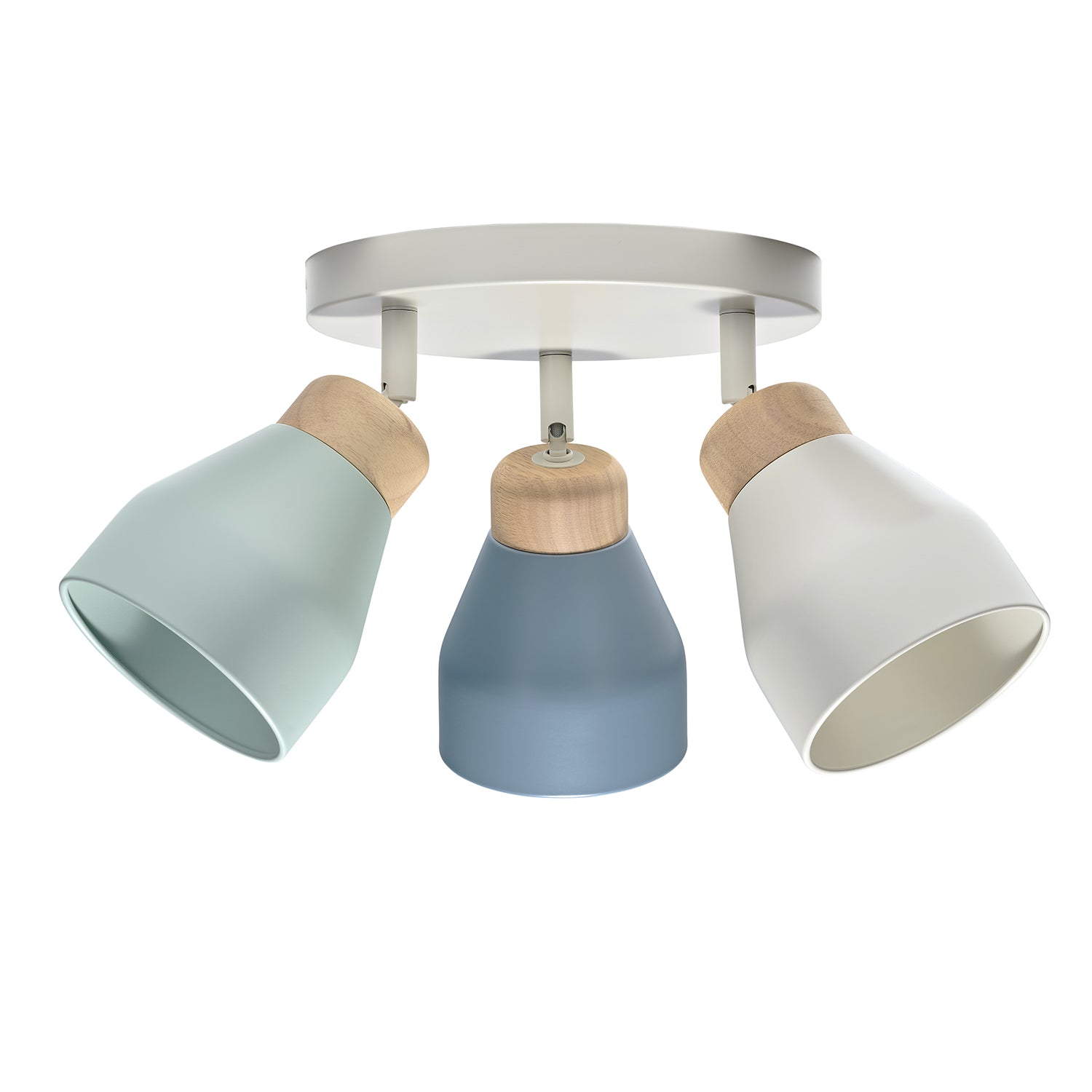 Modern Scandinavian Style Spot Ceiling Light in Grey and Dusk and Duck Egg Blue Image 1