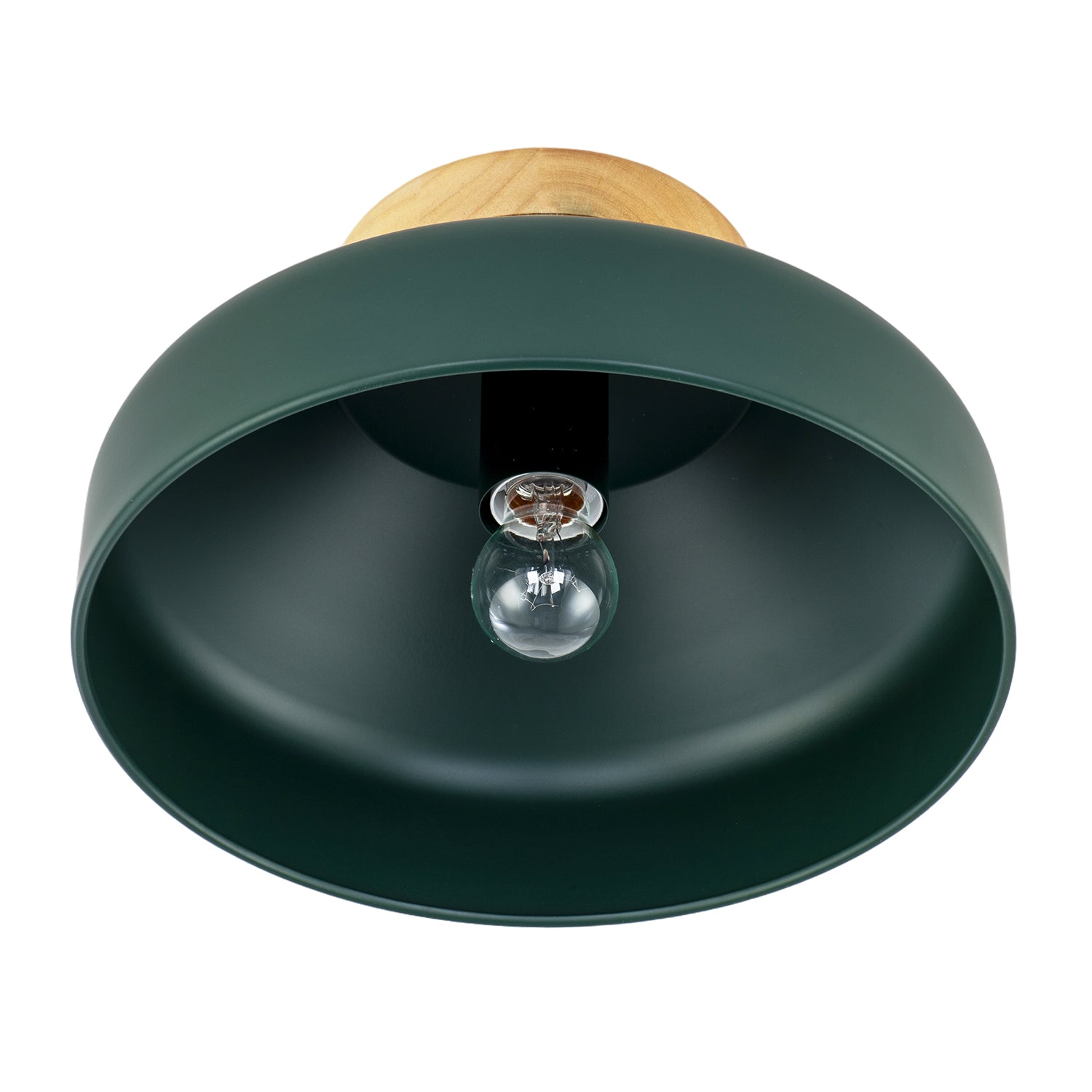 Chic Scandinavian Designed Semi Flush Ceiling Light in Forest Green Image 5