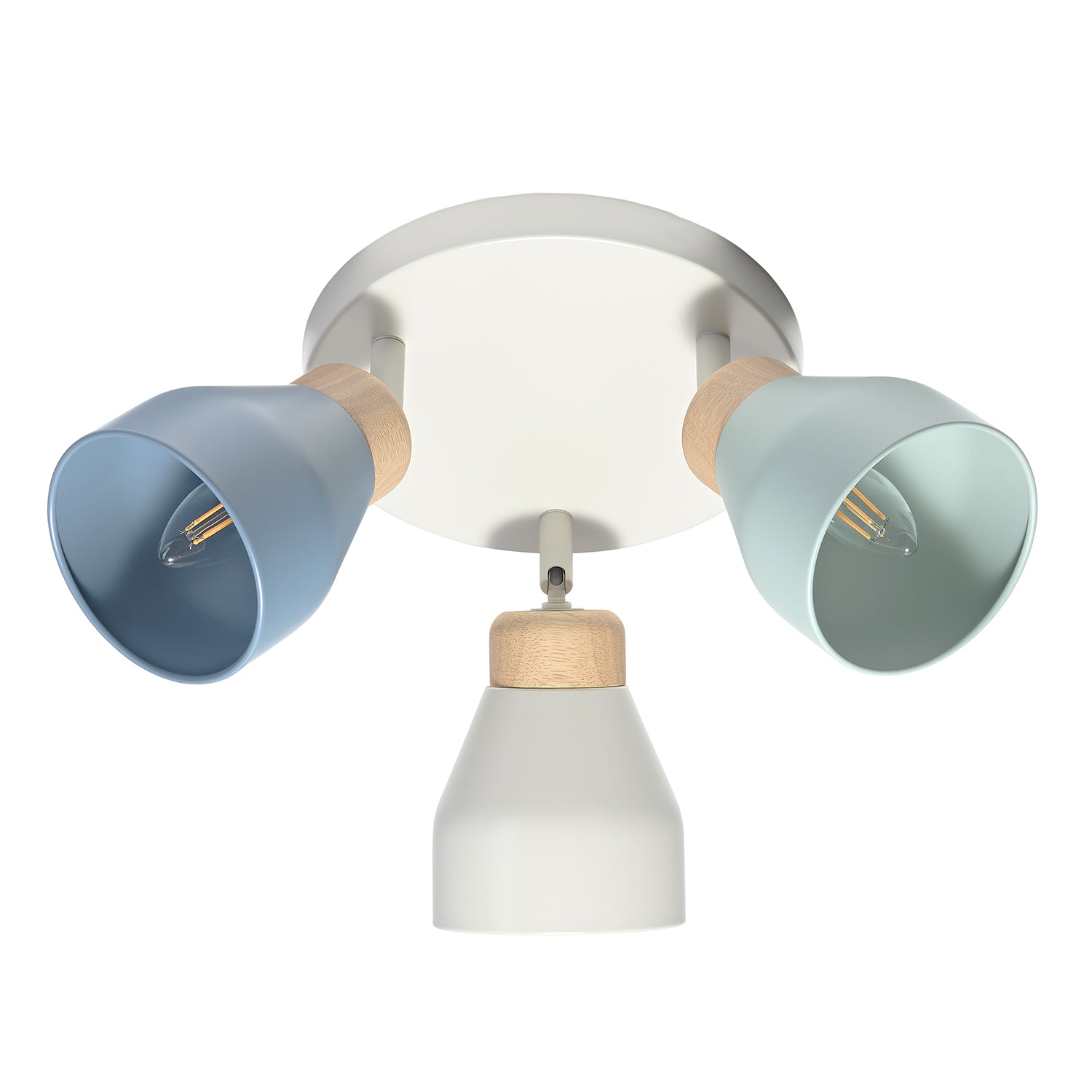 Modern Scandinavian Style Spot Ceiling Light in Grey and Dusk and Duck Egg Blue Image 2