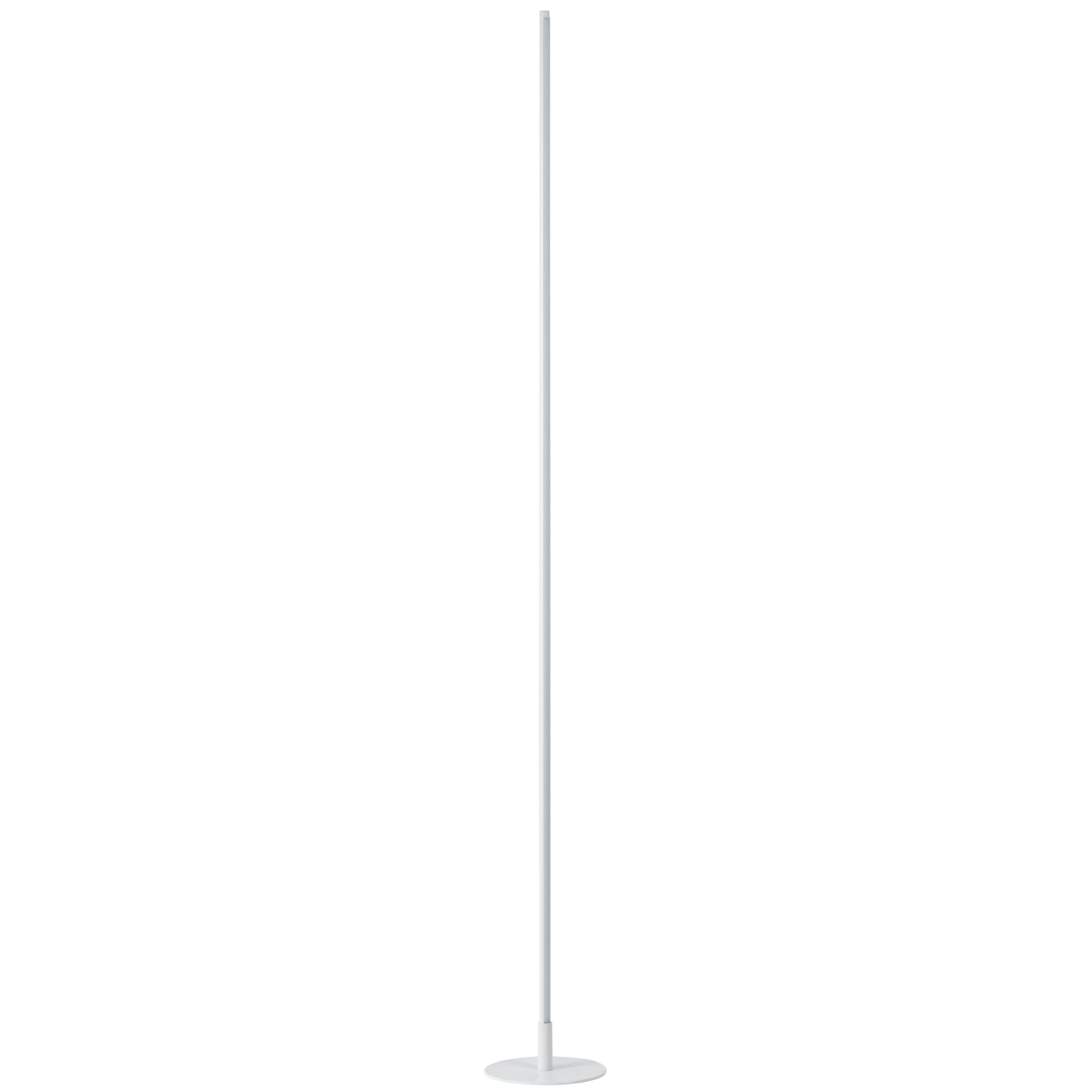 Modern Sleek Stick Style LED Standard Floor Lamp in Matte White with Foot Dimmer Image 1